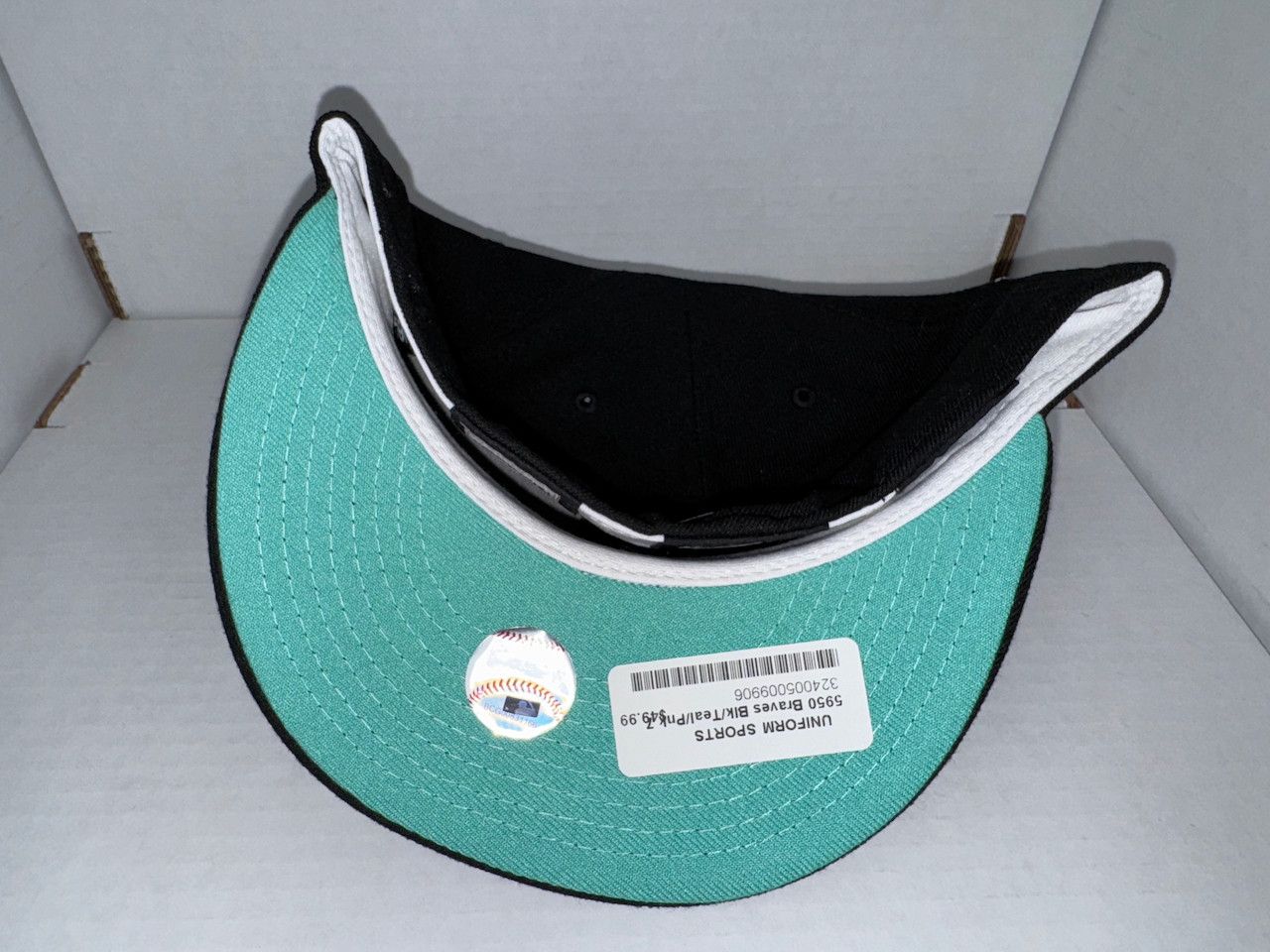 New Era ATL Braves Fitted, Black (Size 7 1/2) Size ONE SIZE - 4 Thumbnail