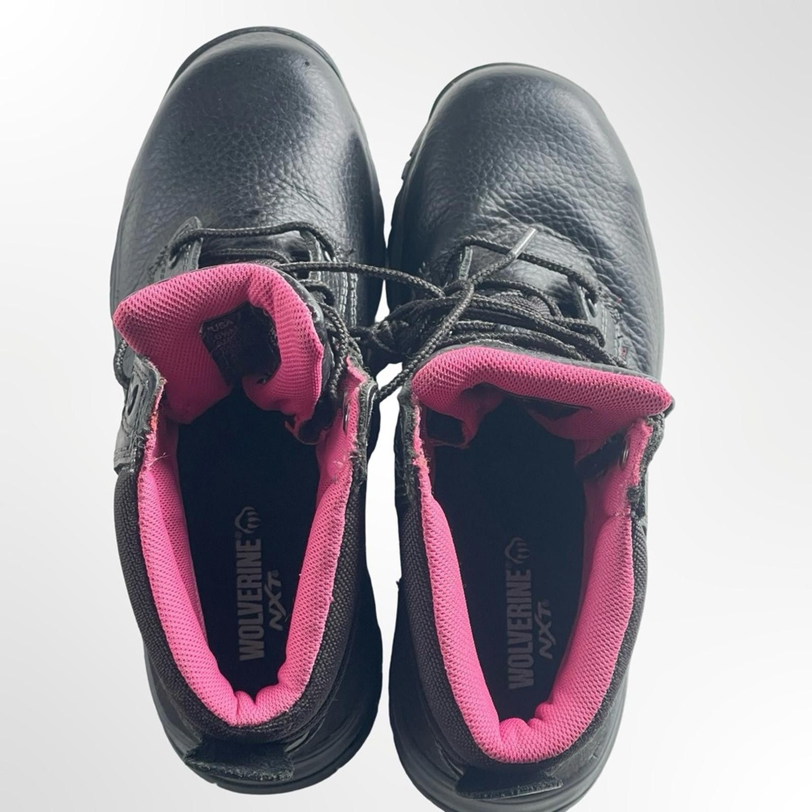 Wolverine Wolverine Women's Black and Pink Steel Toe Boots Size US 6.5 / IT 36.5 - 3 Thumbnail