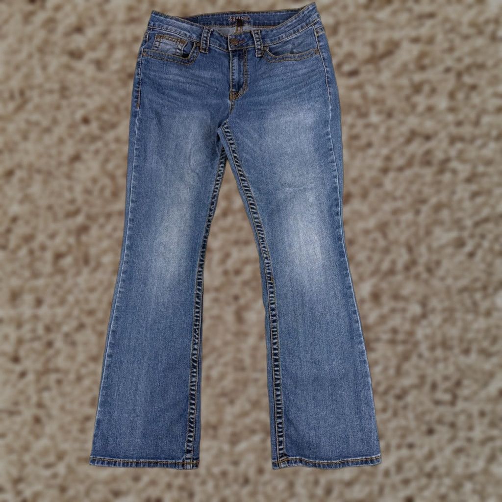 Vintage Shyanne Jeans Women Bootcut 32 Blue Denim Embroidered Southwest 31x29 Stretch Medium Size 24" / US 00 / IT 34 - 1 Thumbnail