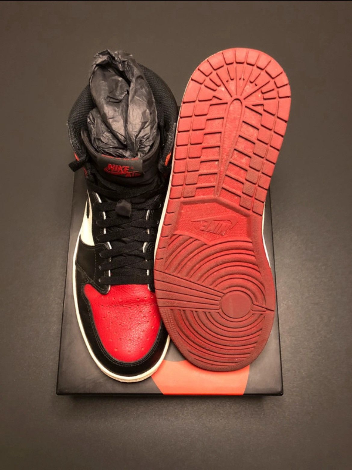 Jordan Brand Air Jordan 1 Retro High Bred Toe Size US 11 / EU 44 - 5 Thumbnail