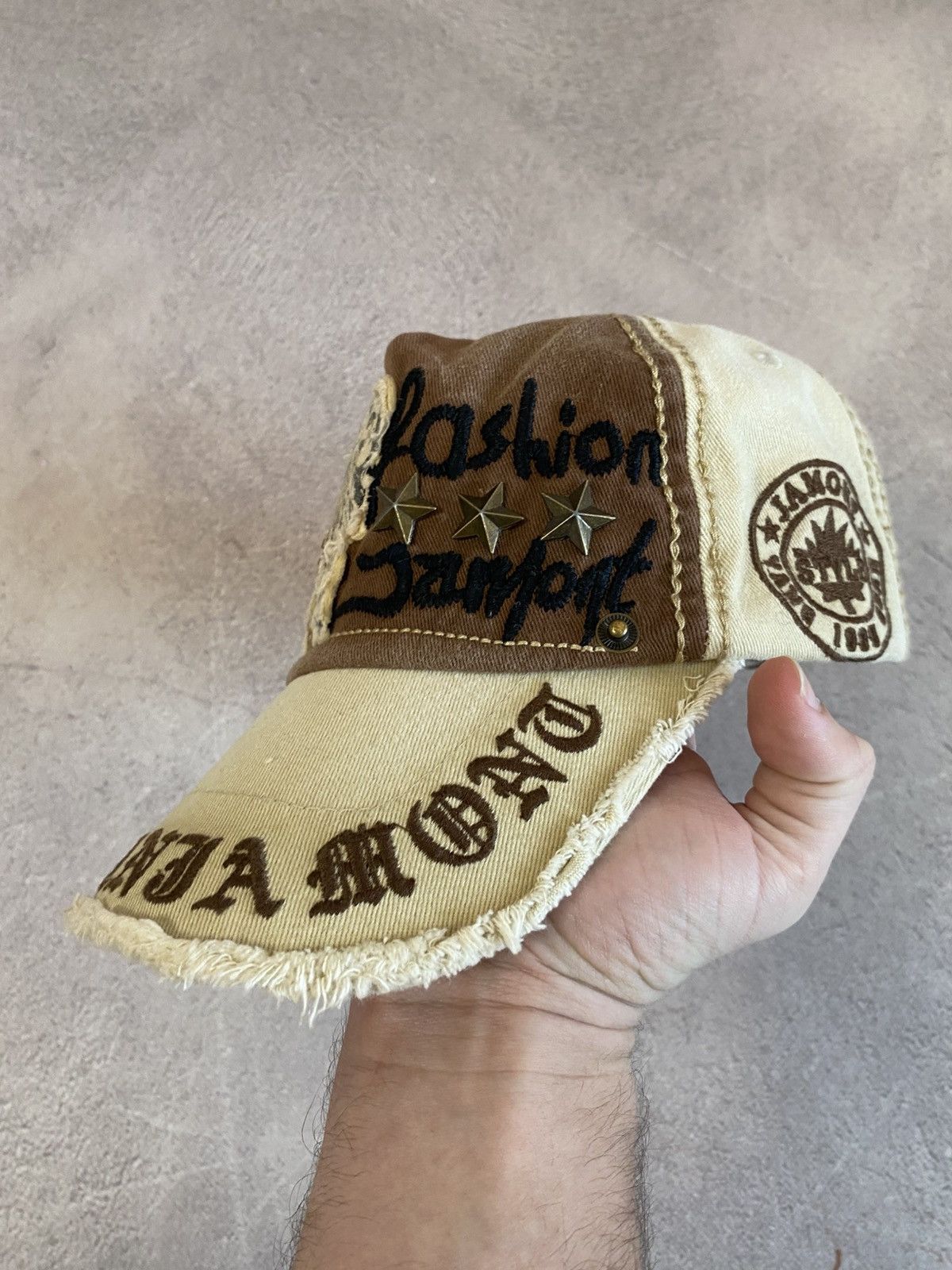 Japanese Brand × Vintage Diesel style Faded Avant garde hat cap Size ONE SIZE - 2 Thumbnail