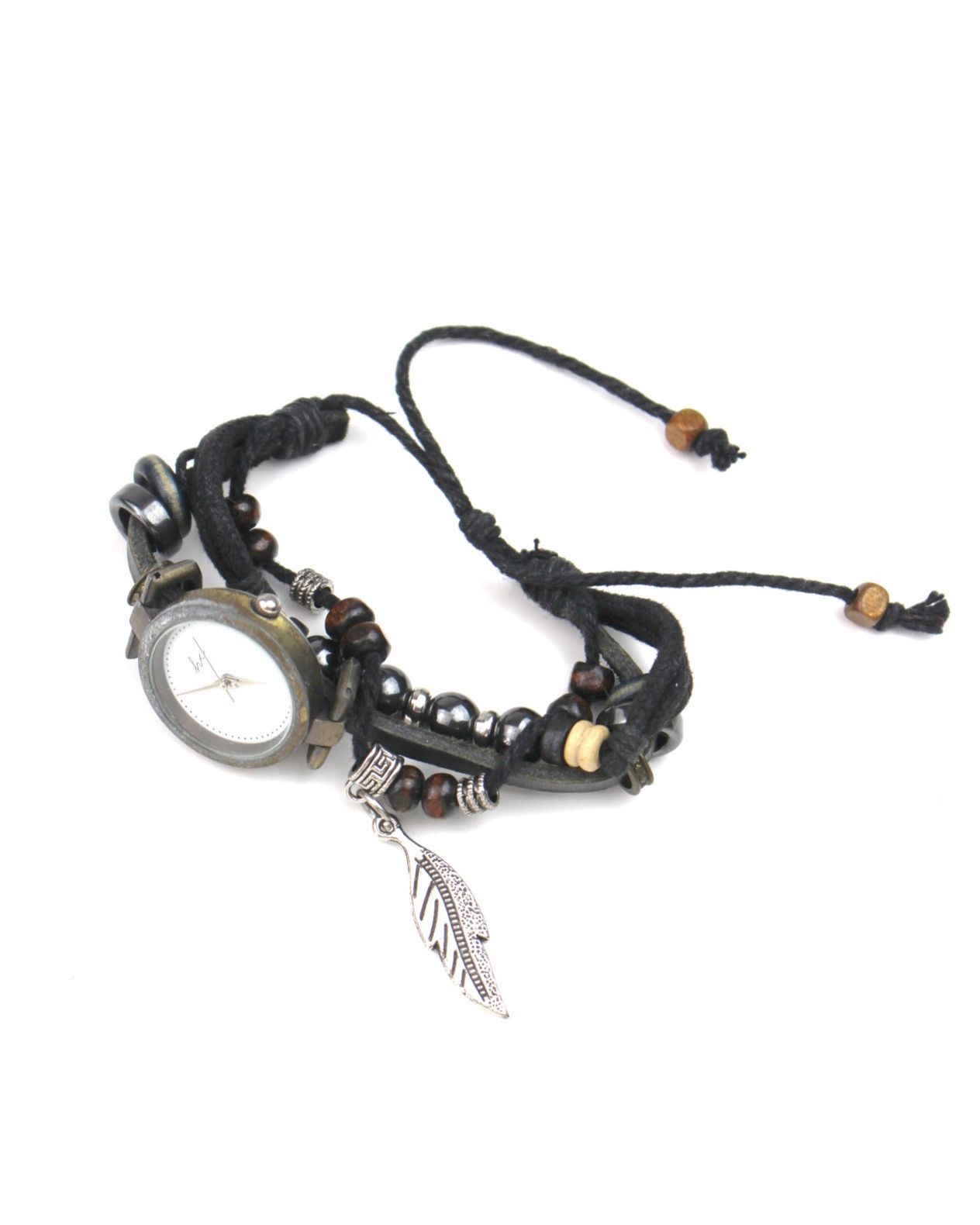 Hysteric Glamour 2000S HIPPIE CHIC BOHO BRACELET WATCH FEATHER & BEADED WRAP Size ONE SIZE - 5 Thumbnail