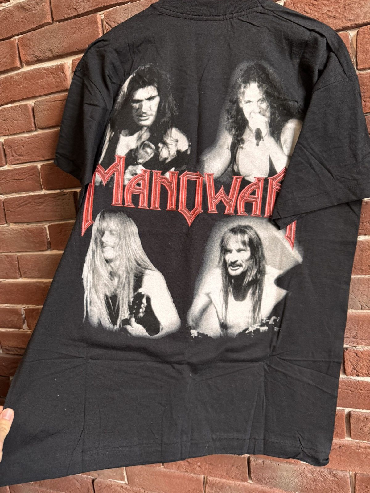Band Tees Rare Vintage 90s Manowar Heavy Metal Band Tour tshirt L Blac Size US L / EU 52-54 / 3 - 5 Thumbnail