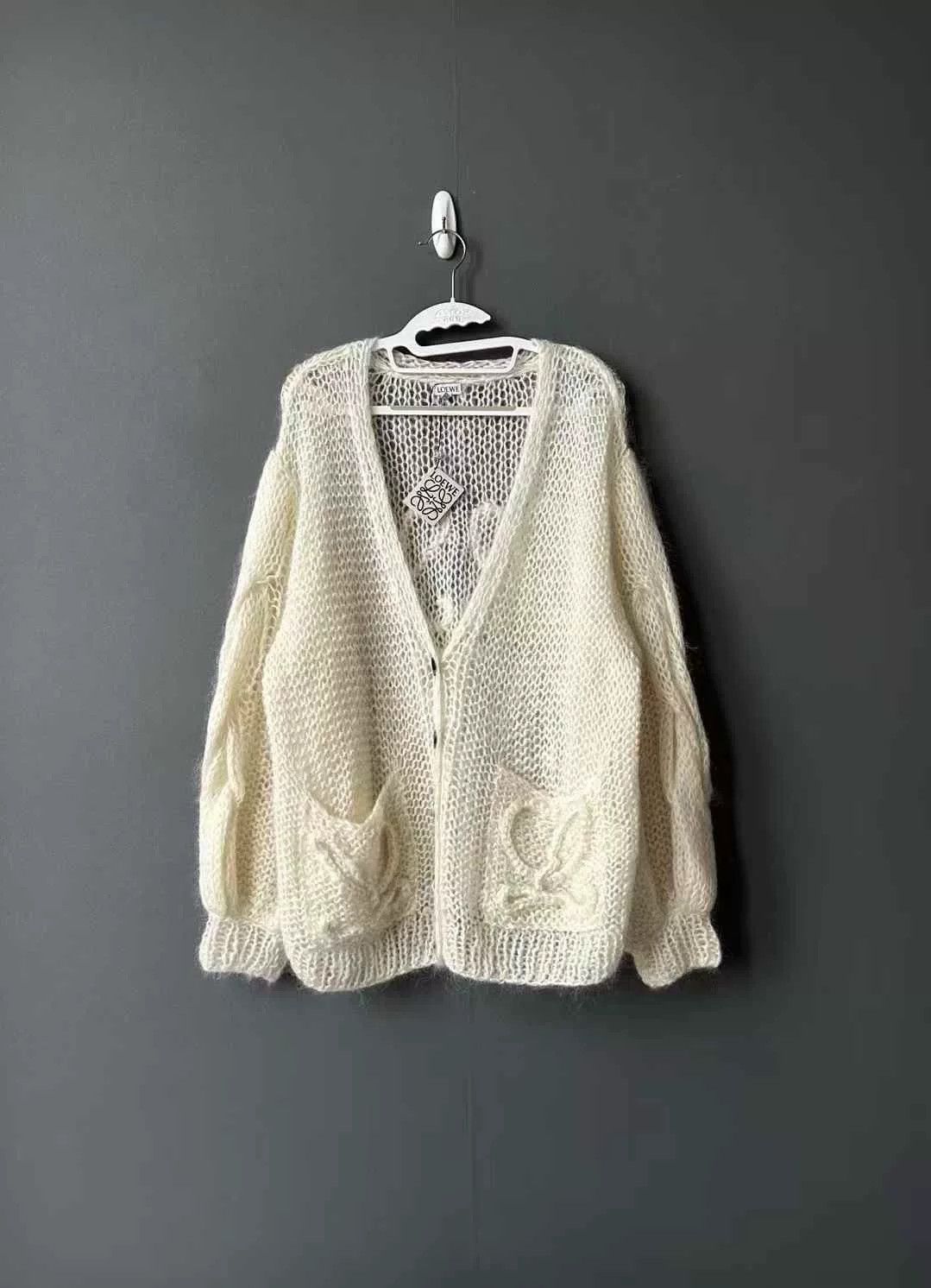 Loewe loewe ivory mohair cardigan Size S / US 4 / IT 40 - 1 Thumbnail