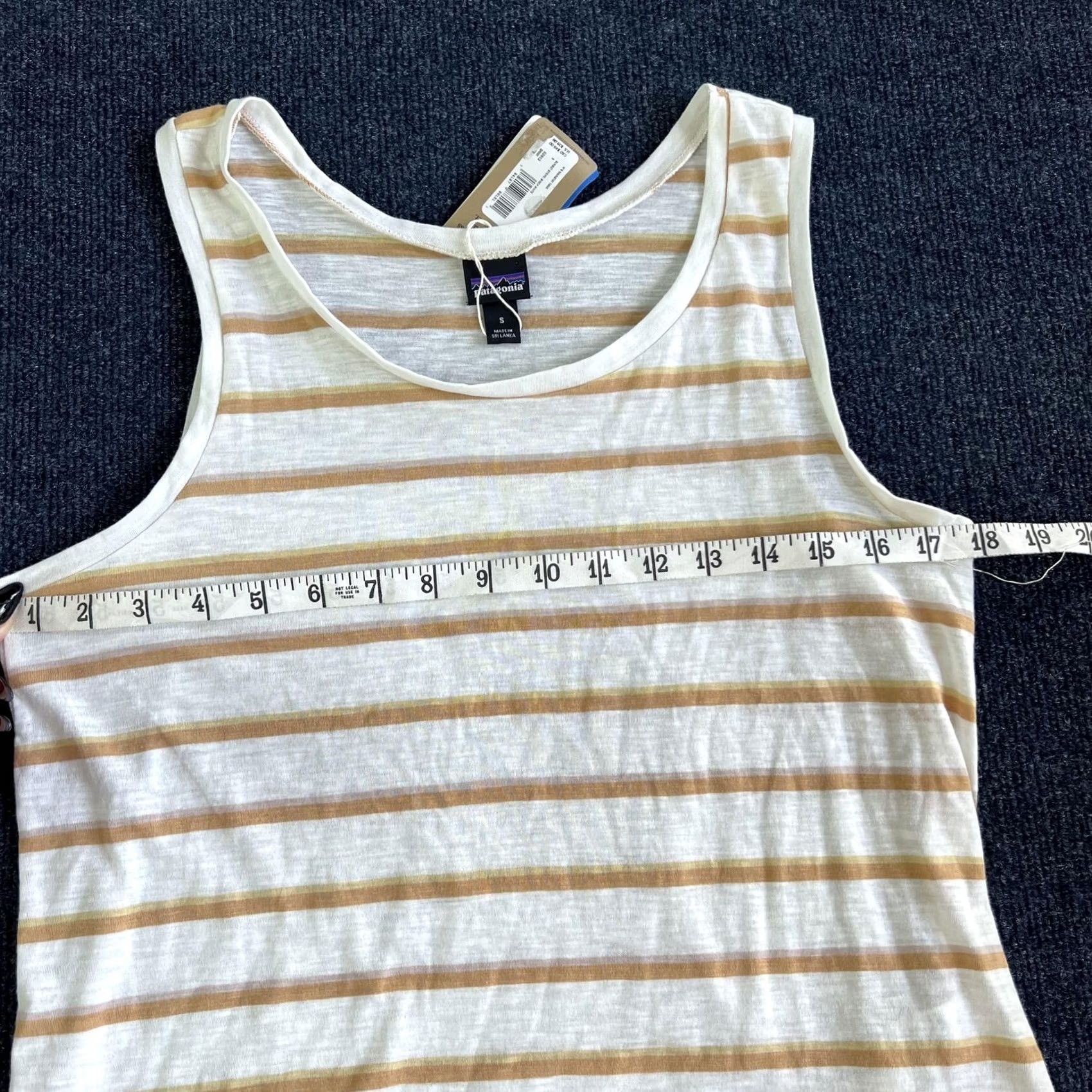 Patagonia Patagonia Womens Small White Brown Stripe Organic Cotton Tank Top Size S / US 4 / IT 40 - 6 Thumbnail