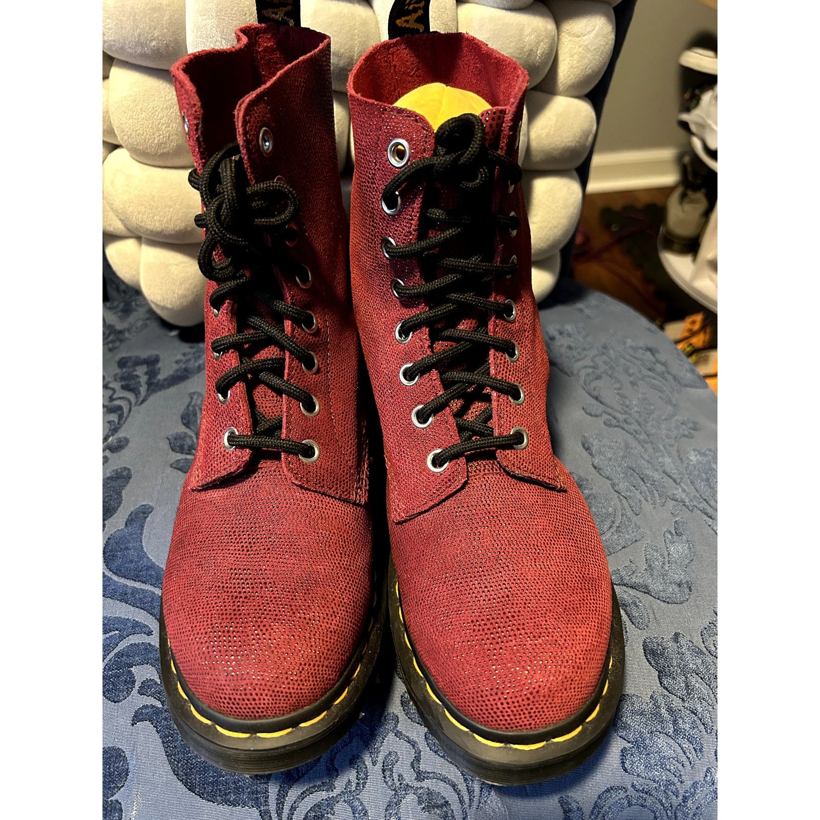 Dr. Martens Dr Martens 1460 Pascal Cherry Red Gliter Canvas size 8/EU 39 Size US 8 / IT 38 - 3 Thumbnail
