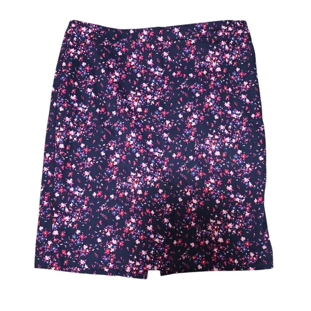 J.Crew J. Crew Navy and Floral Pencil Skirt - Size 14 - NEW Size 36" / US 14 / IT 50 - 1 Thumbnail