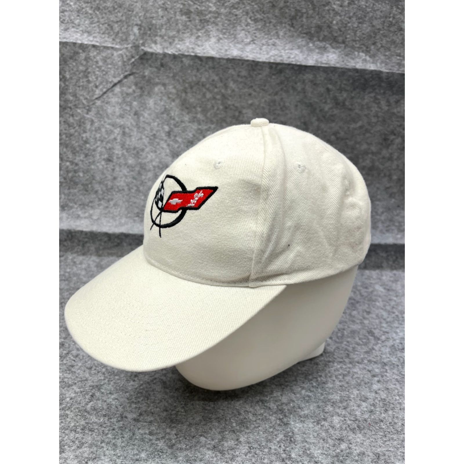 Vintage Head To Toe Chevrolet Racing Hat Cap Fitted One Size White Cotton Blend Baseball Cap Mens Outdoor Racing 90s Size ONE SIZE - 4 Thumbnail