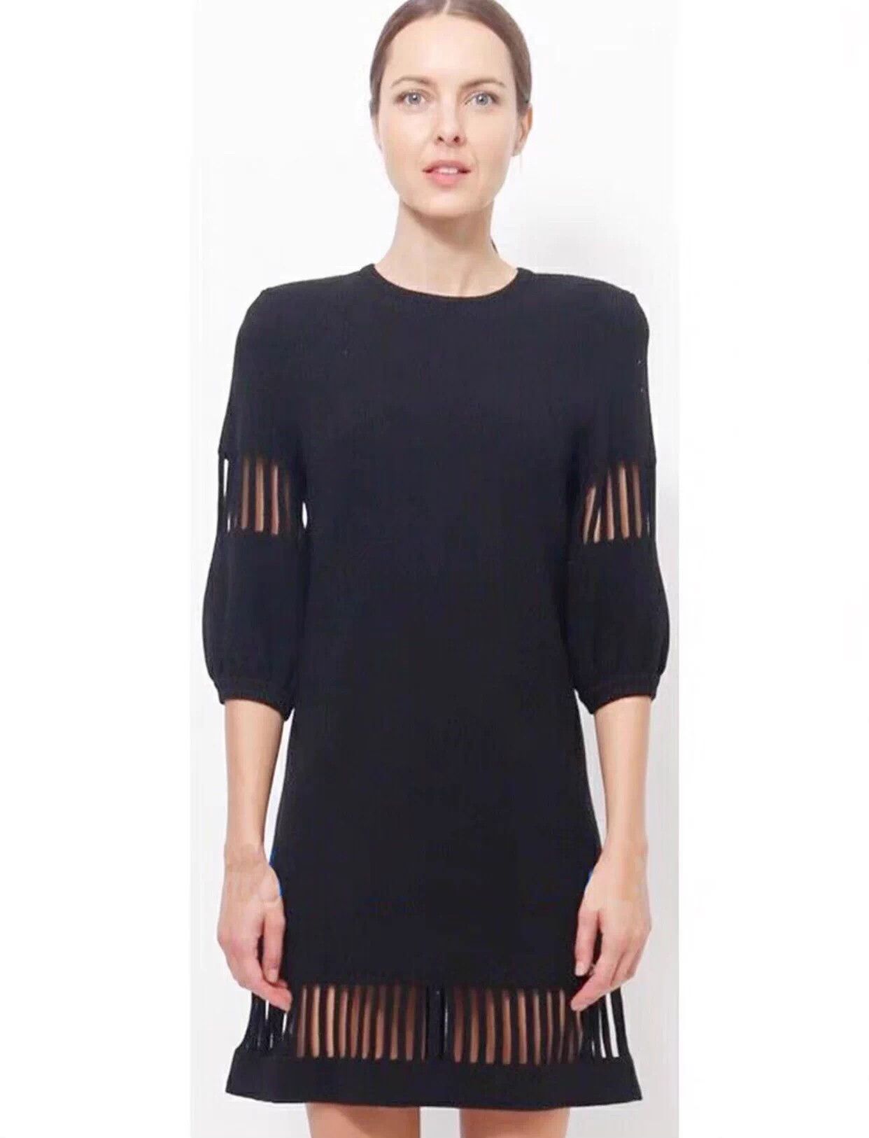 Chanel Chanel Di Kong women's black openwork wool knit dress 38 Size S / US 4 / IT 40 - 2 Thumbnail