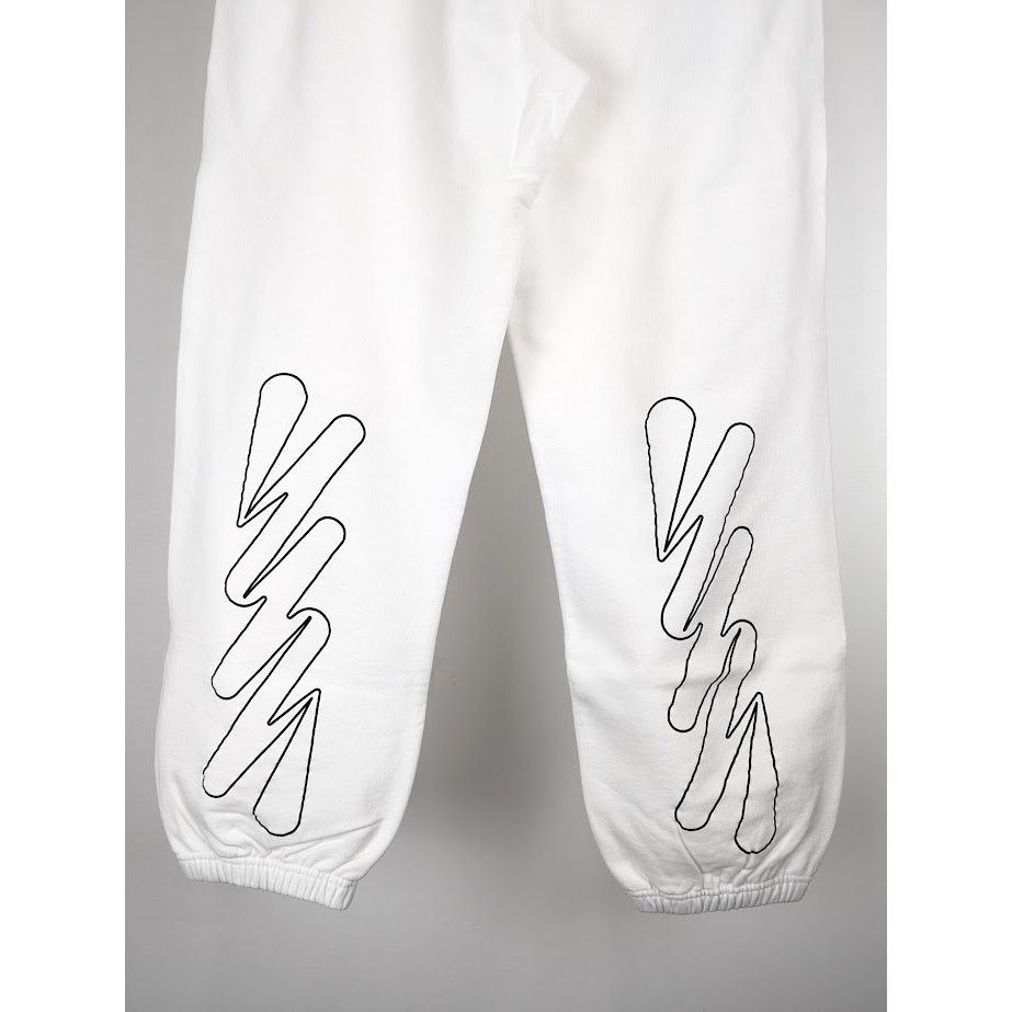 Off-White o1rshd1 Wave Outl Daig Slim Sweatpant & Jogger White/Black Size US 36 / EU 52 - 13 Thumbnail