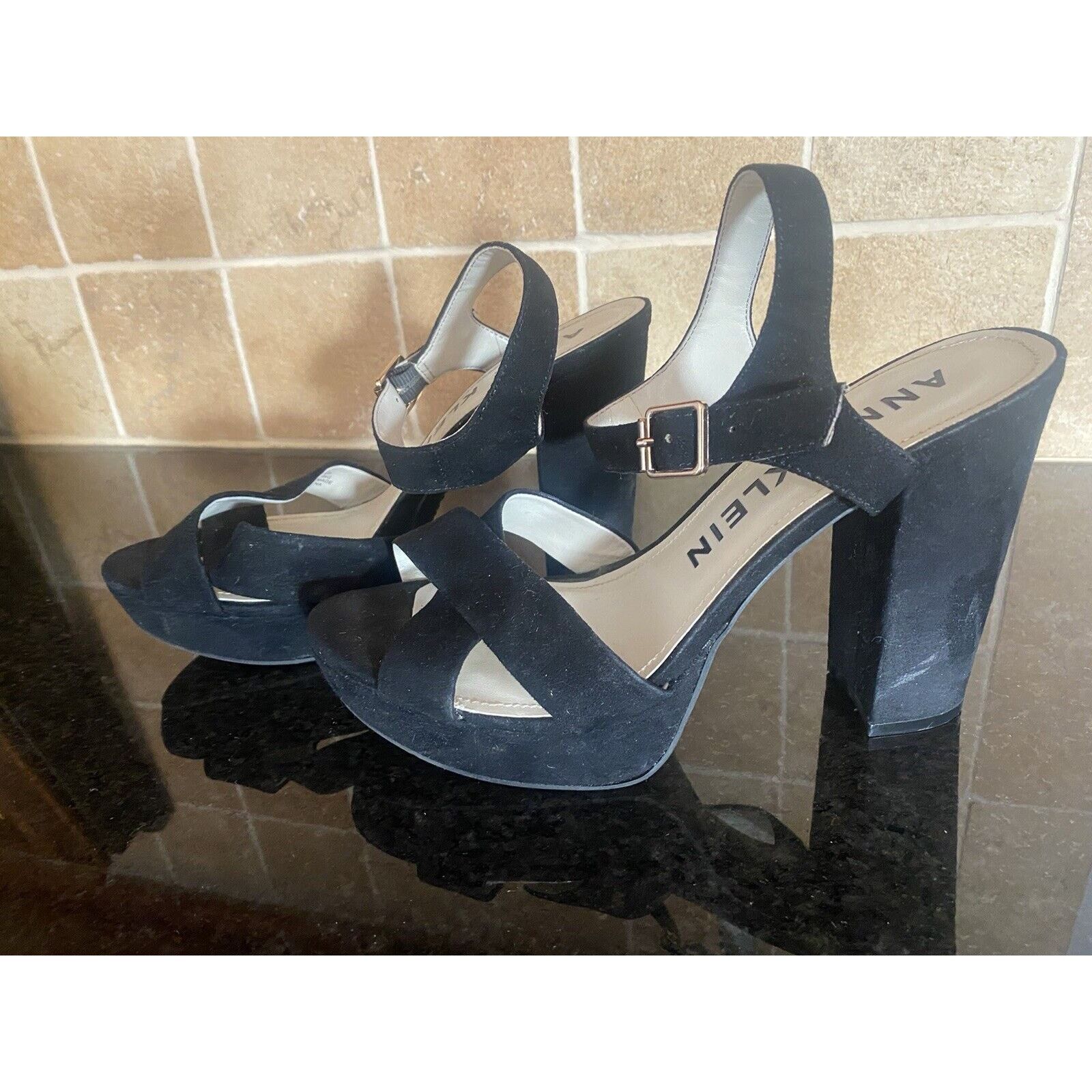Anne Klein Anne Klein Block Heel Blk 7.5 Sandals 323703118 Size US 7.5 / IT 37.5 - 1 Thumbnail