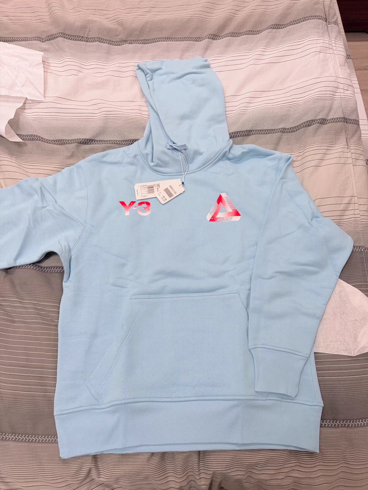 Y-3 Palace × Y-3 Collaborative Light Blue Hoodie K8 Size US L / EU 52-54 / 3 - 1 Thumbnail