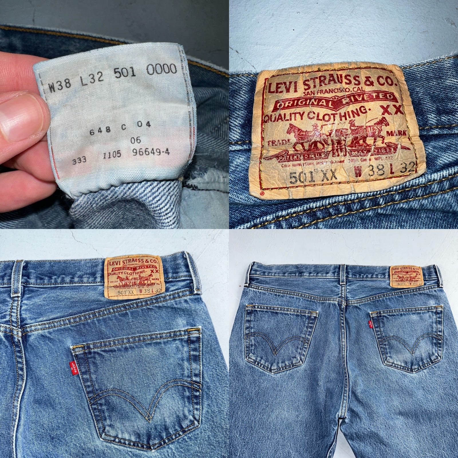 Levi's VINTAGE Levi's 501 Jeans Straight 38x32 Men Blue Denim 90s 501 Series Comfort Regular Straight Leg 5-Pocket Jeans Mens Size US 38 / EU 54 - 9 Thumbnail
