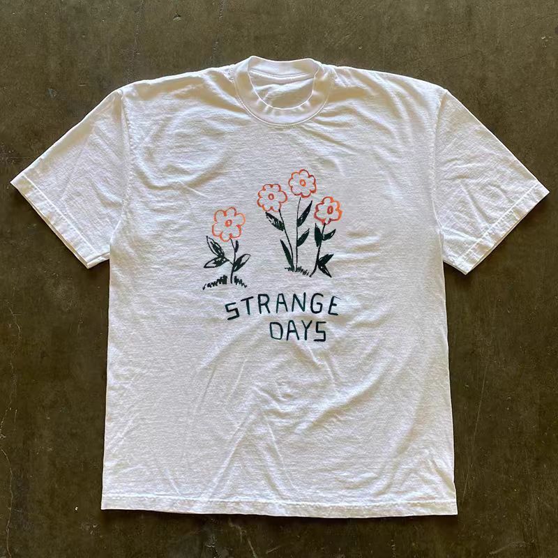 Vintage White street washed retro floral print t-shirt Size US M / EU 48-50 / 2 - 1 Thumbnail
