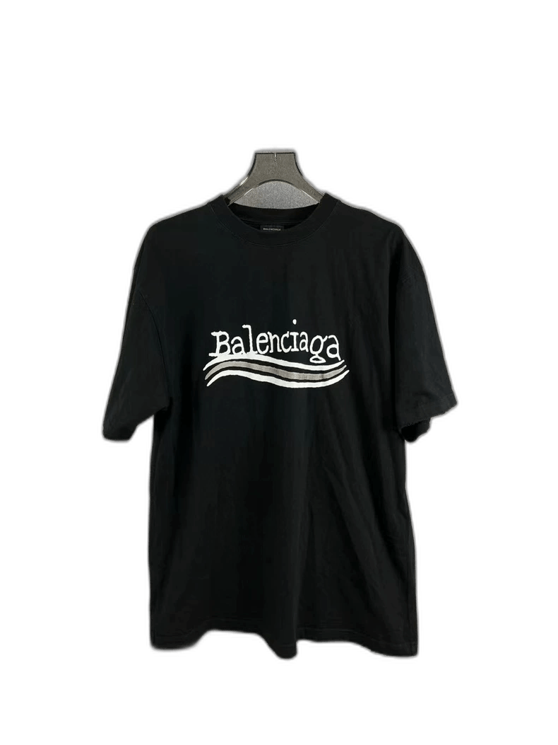 Balenciaga Balenciaga Graffiti Wave Print Short Sleeve Tee-yf Size US S / EU 44-46 / 1 - 1 Thumbnail
