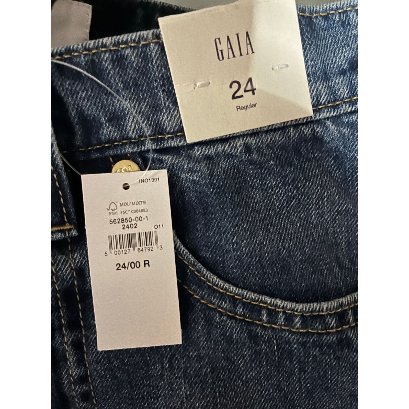Cult Gaia Gap × Cult Gaia High Rise Stride Chain Jeans/ 24 /NWT Size 24" / US 00 / IT 34 - 10 Thumbnail