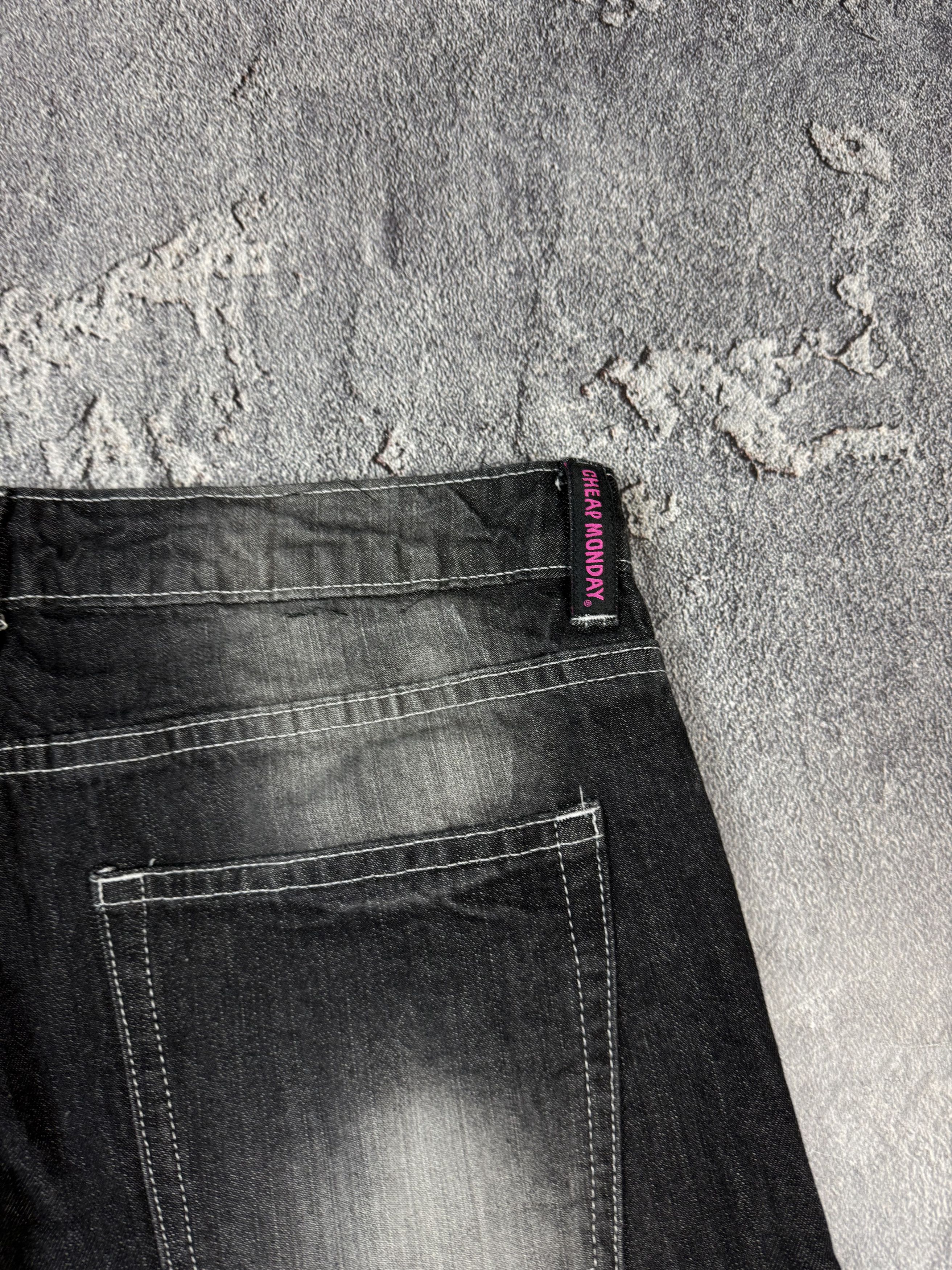 If Six Was Nine Y2K Ultra Baggy Washed Black Jeans 2000s Alt Size US 32 / EU 48 - 4 Thumbnail