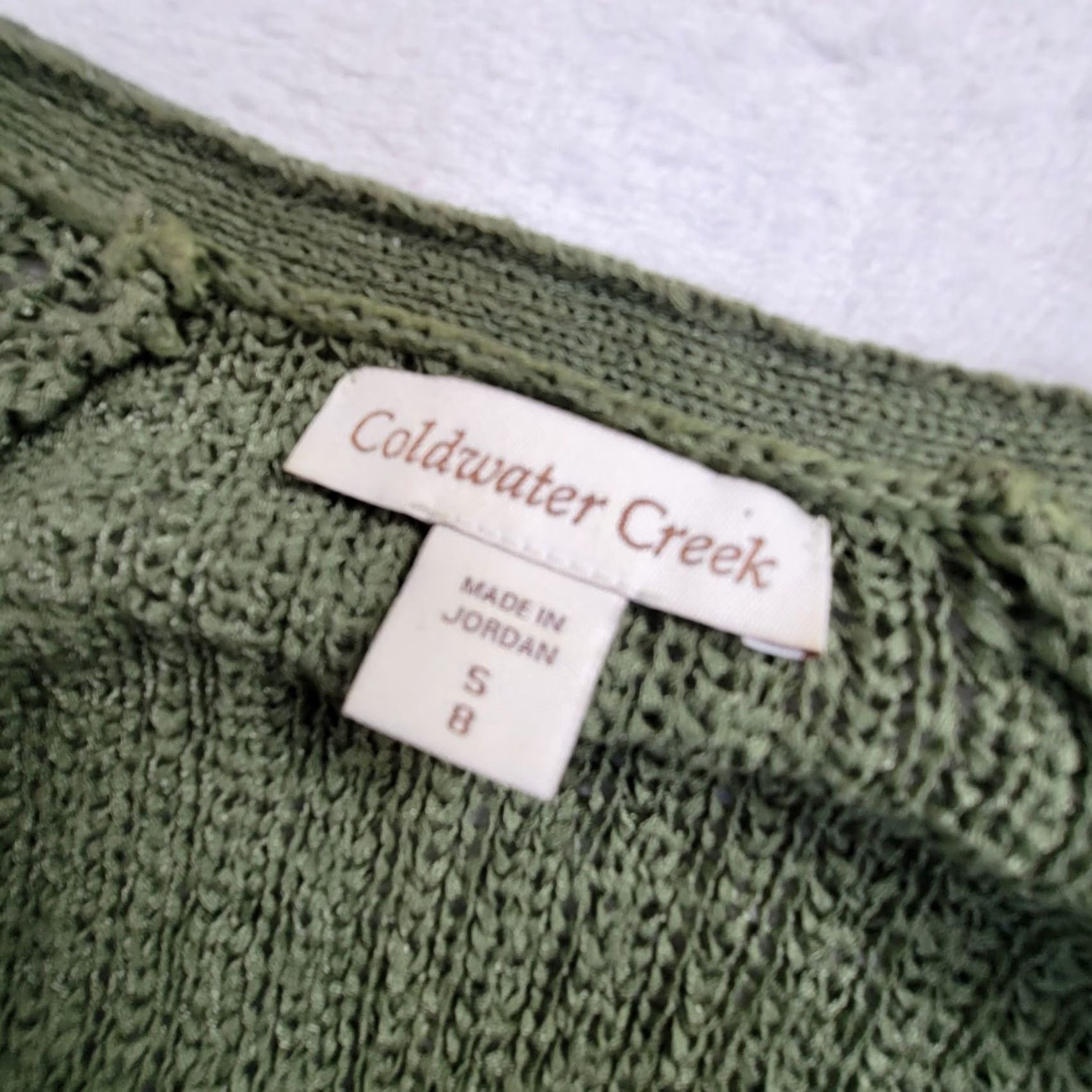 Coldwater Creek Coldwater Creek Women Open Front Cardigan Sweater Small Green Knit Textured Raglan Sleeve Long Sleeve Casual Vintage: No Size S / US 4 / IT 40 - 3 Thumbnail