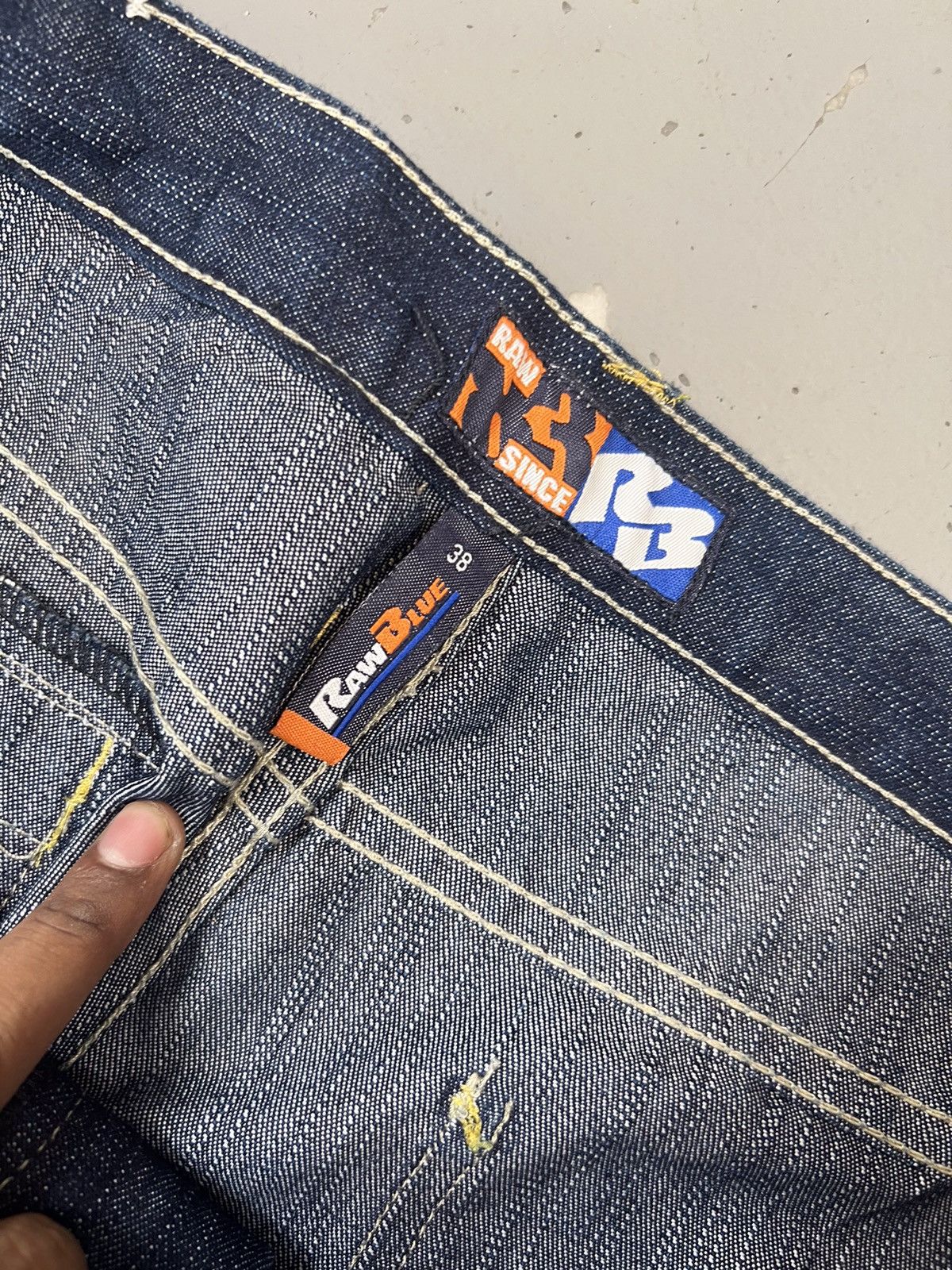 Vintage Vintage raw blue crazy embroidered denim jort Size US 34 / EU 50 - 3 Thumbnail