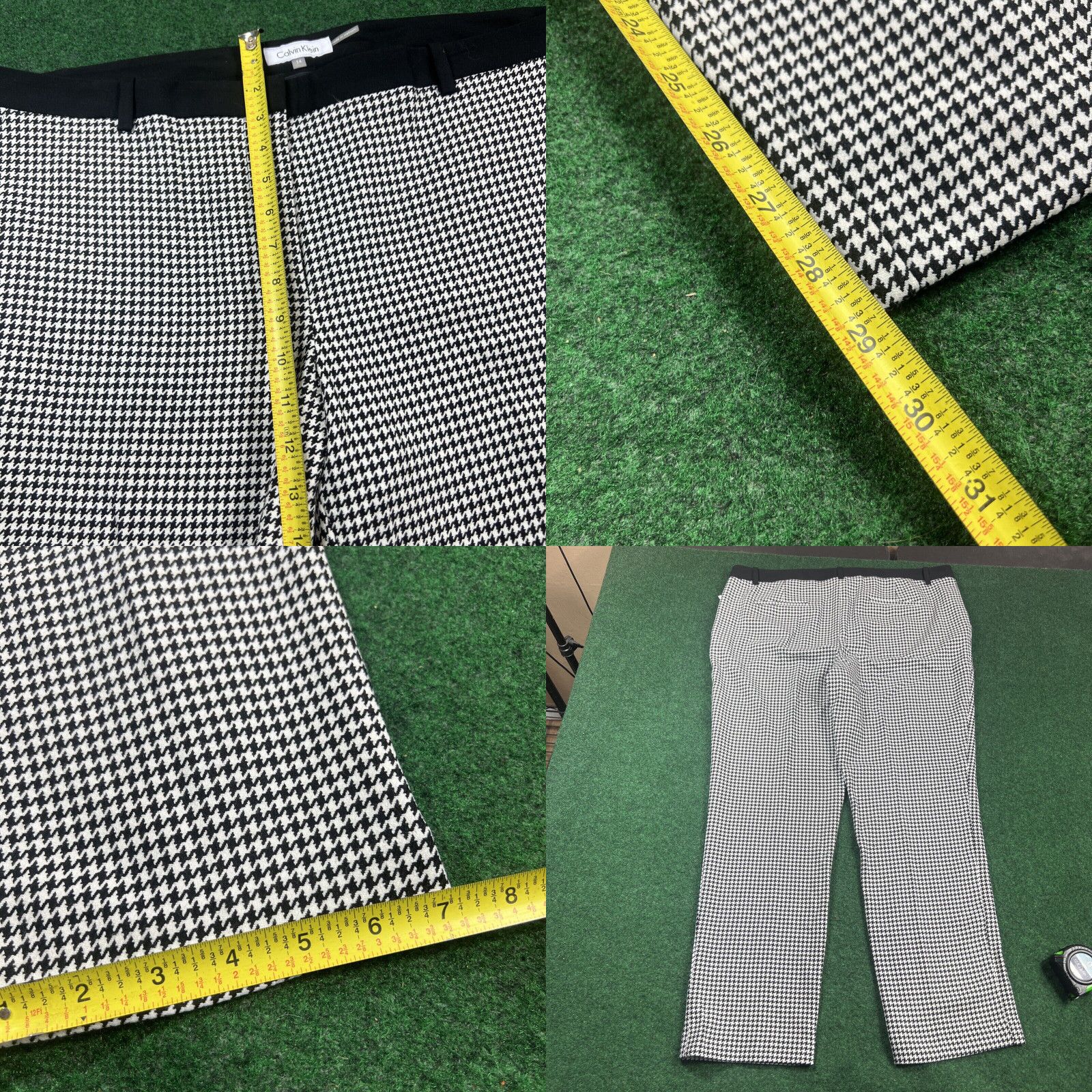 Calvin Klein Calvin Klein Highline Ankle Dress Pants Womens 14 Black White Check New Size 25" / US 0 / IT 36 - 8 Thumbnail