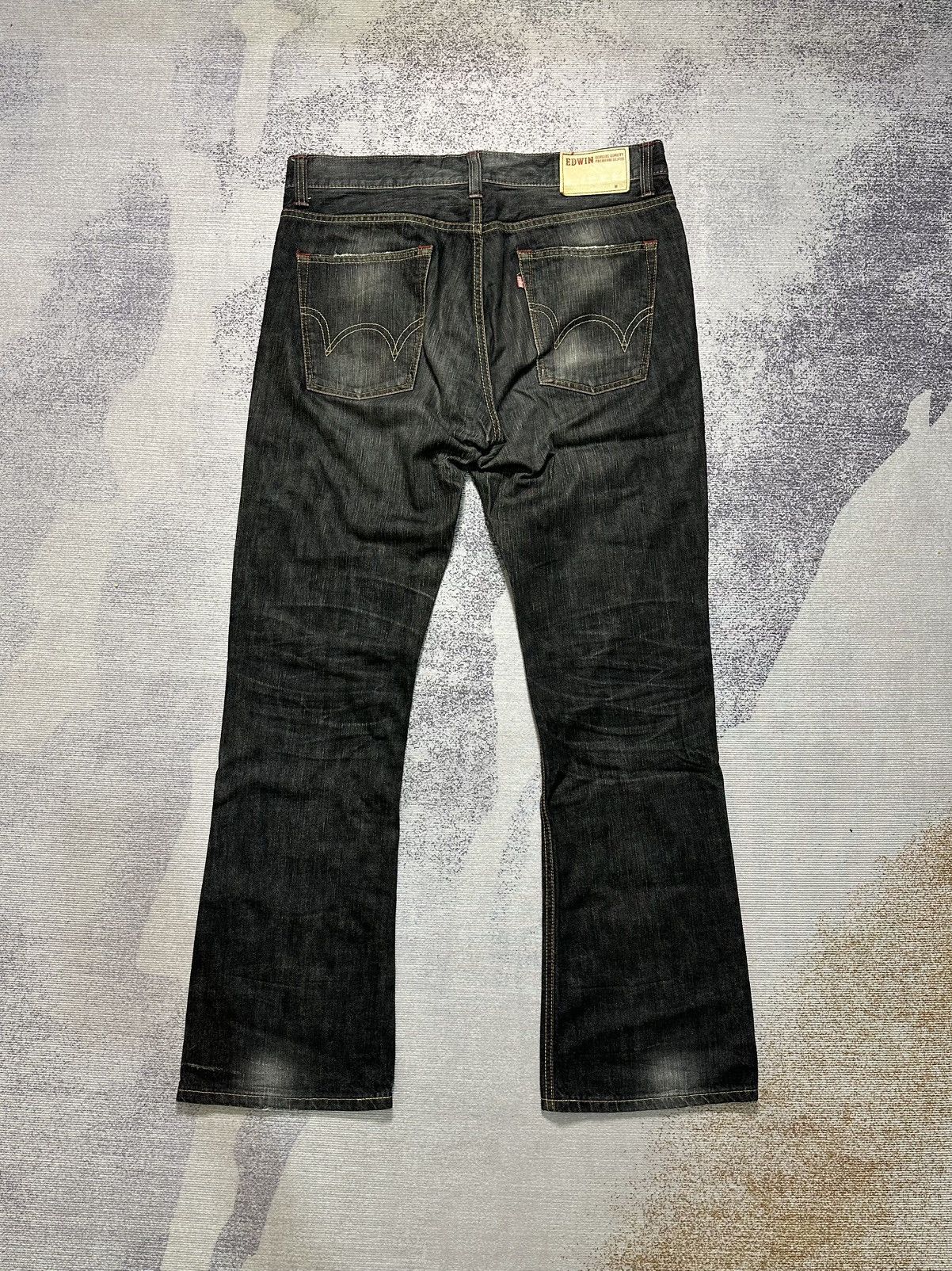 Undercover × Uniqlo 2000s Edwin 512 Flare Distressed Washed Denim Size US 32 / EU 48 - 2 Thumbnail