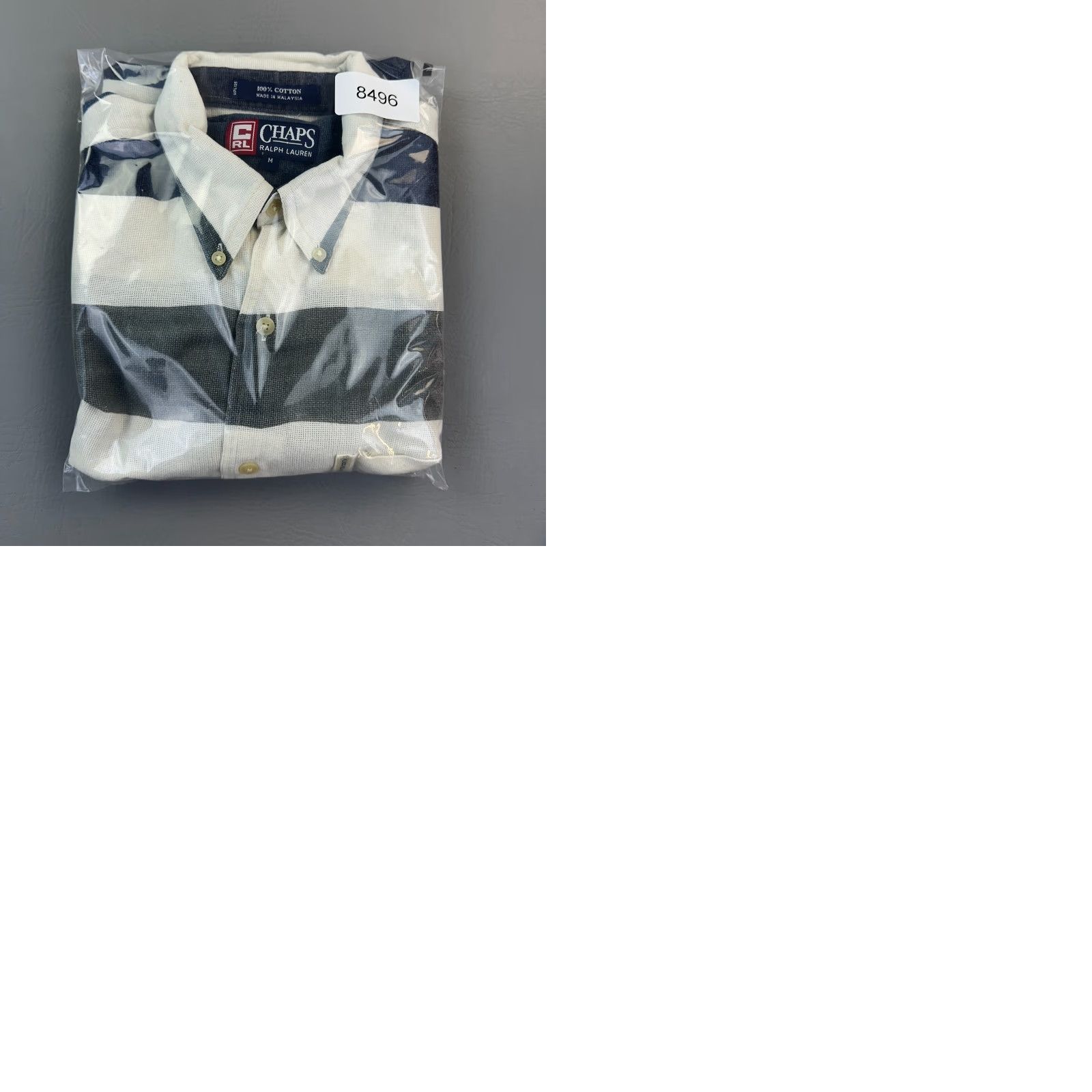 Ralph Lauren VINTAGE Chaps Ralph Lauren Shirt Mens M White Blue Gray Slub Cotton Striped Button-Up Casual Size US M / EU 48-50 / 2 - 9 Thumbnail