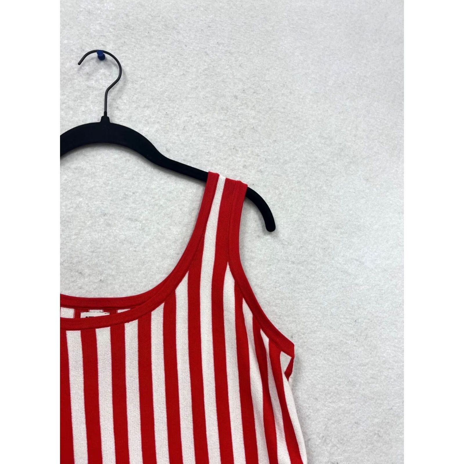 Anne Klein Anne Klein Tank Womens S Red Striped Tank Top #688A Size S / US 4 / IT 40 - 7 Thumbnail