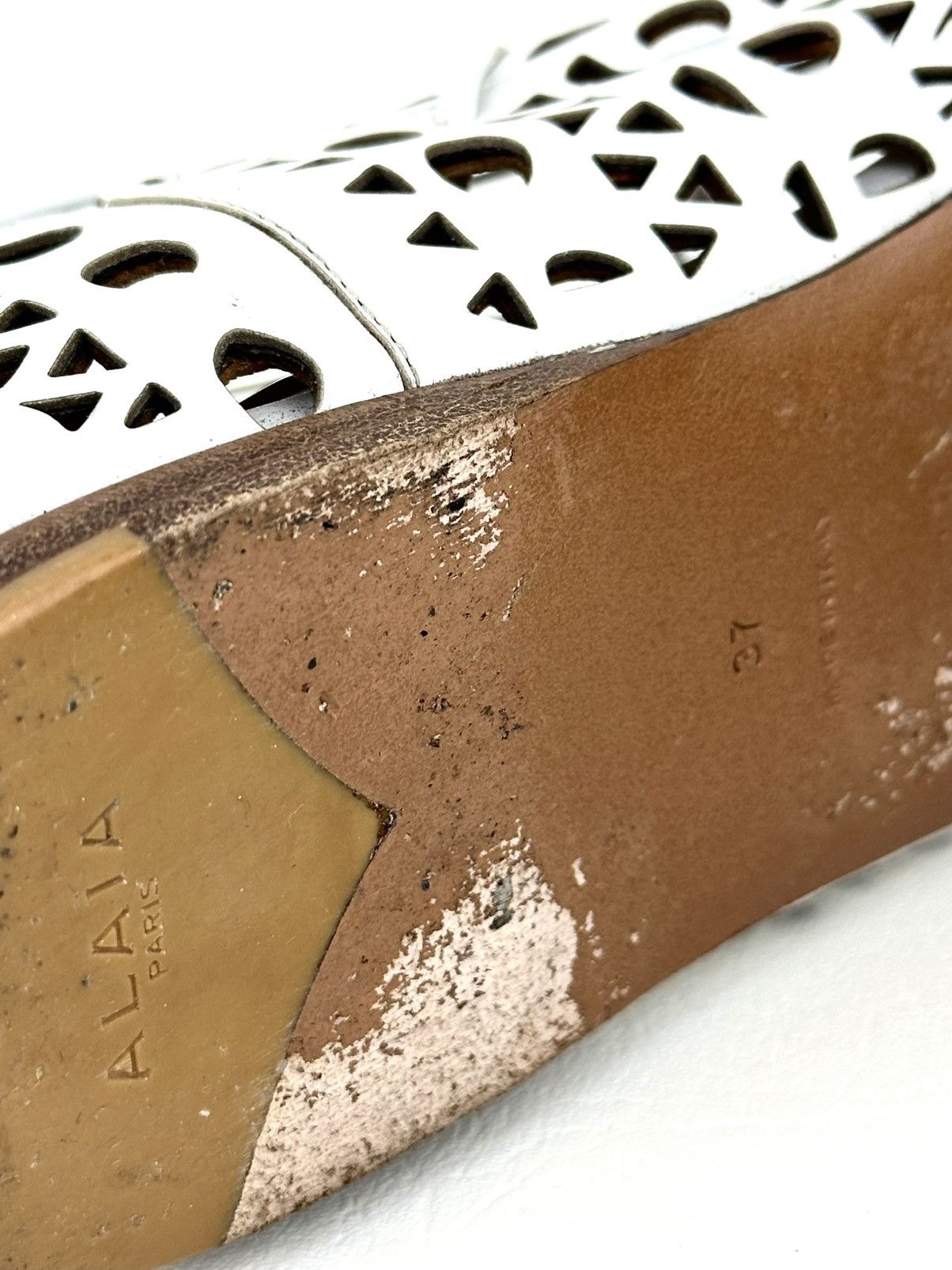 Alaia ALAIA Cut-Out Lace Up Ballet Flats Size US 7 / IT 37 - 8 Thumbnail