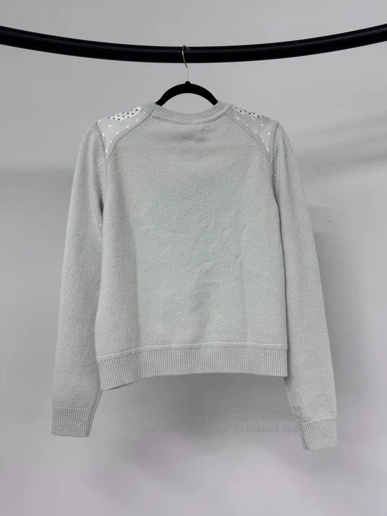 Hermes Hermes Blue-gray polka dot silk knit top Size XS / US 0-2 / IT 36-38 - 3 Thumbnail