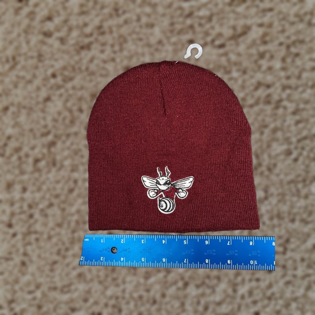 Vintage ROSSVILLE HORNETS Cross Country Beanie Adult One Size Red Knit Embroider Acrylic Hat Beanie Mens Sports Logo 90s? Size ONE SIZE - 1 Thumbnail