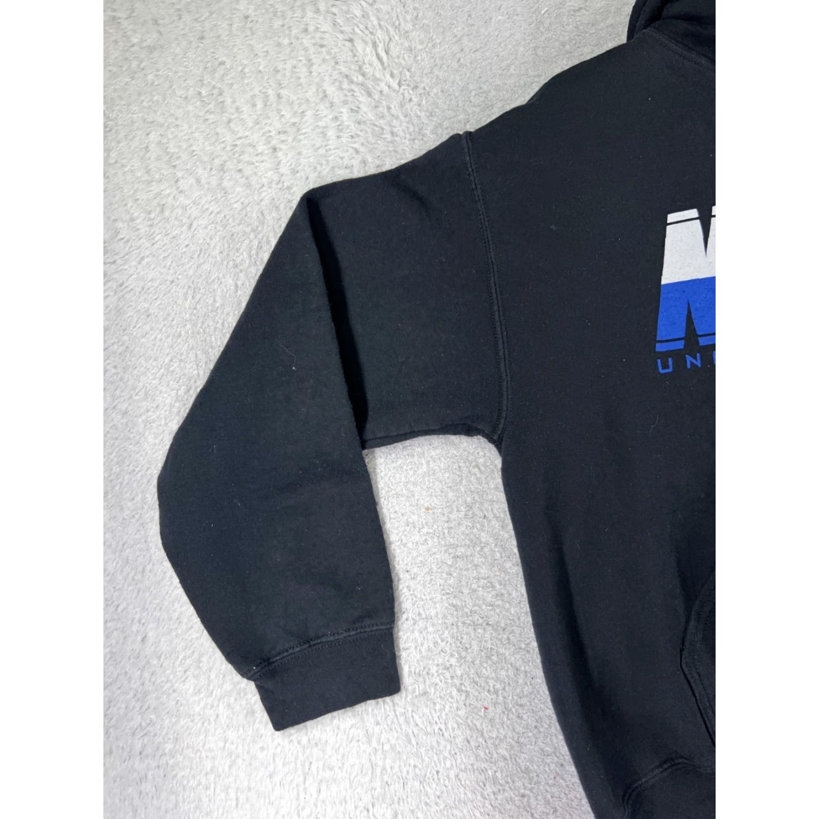 Gildan US Navy Hoodie Mens M Black Pocket Cotton Blend Jersey Fabric 008 Shirt Size US M / EU 48-50 / 2 - 4 Thumbnail