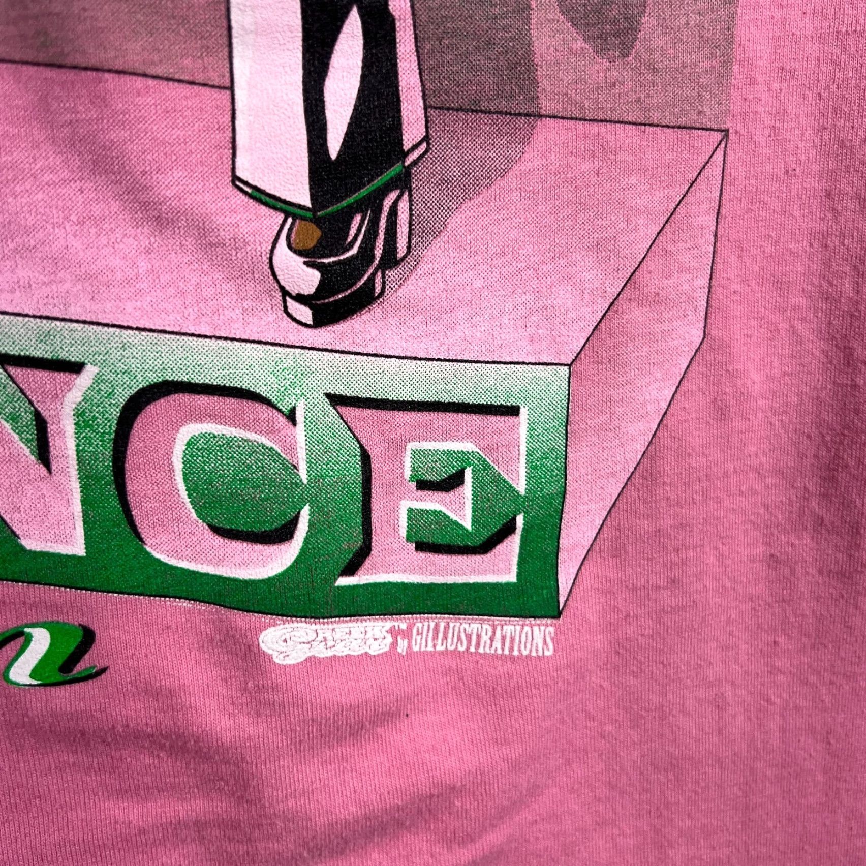 Vintage VINTAGE 90s Gillustrations Graphic T-Shirt Women L Pink Elegant Short Sleeve Basic Size L / US 10 / IT 46 - 3 Thumbnail