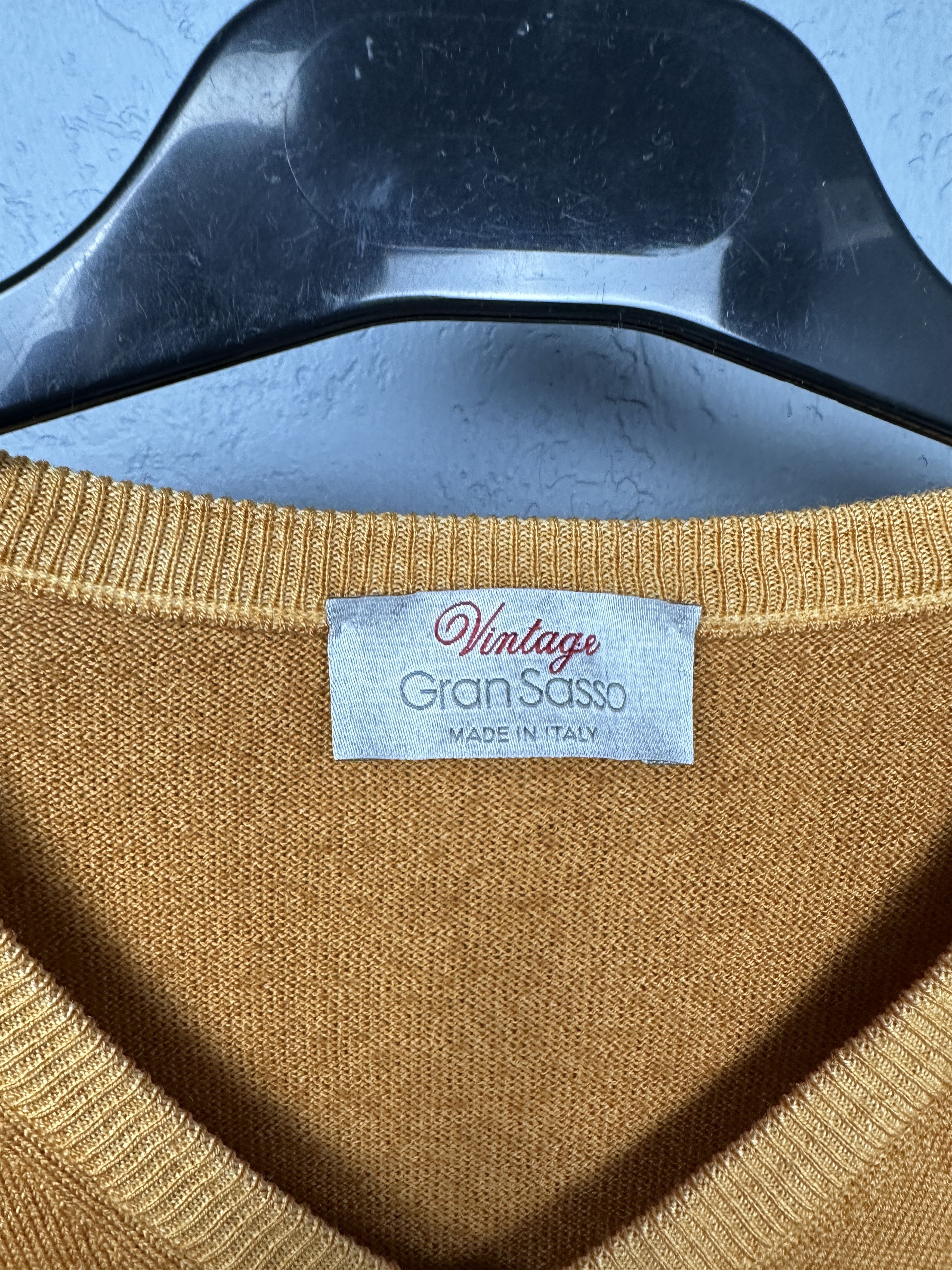 Gran Sasso Gran Sasso Vintage Mens V-Neck Wool Sweater Size US L / EU 52-54 / 3 - 3 Thumbnail