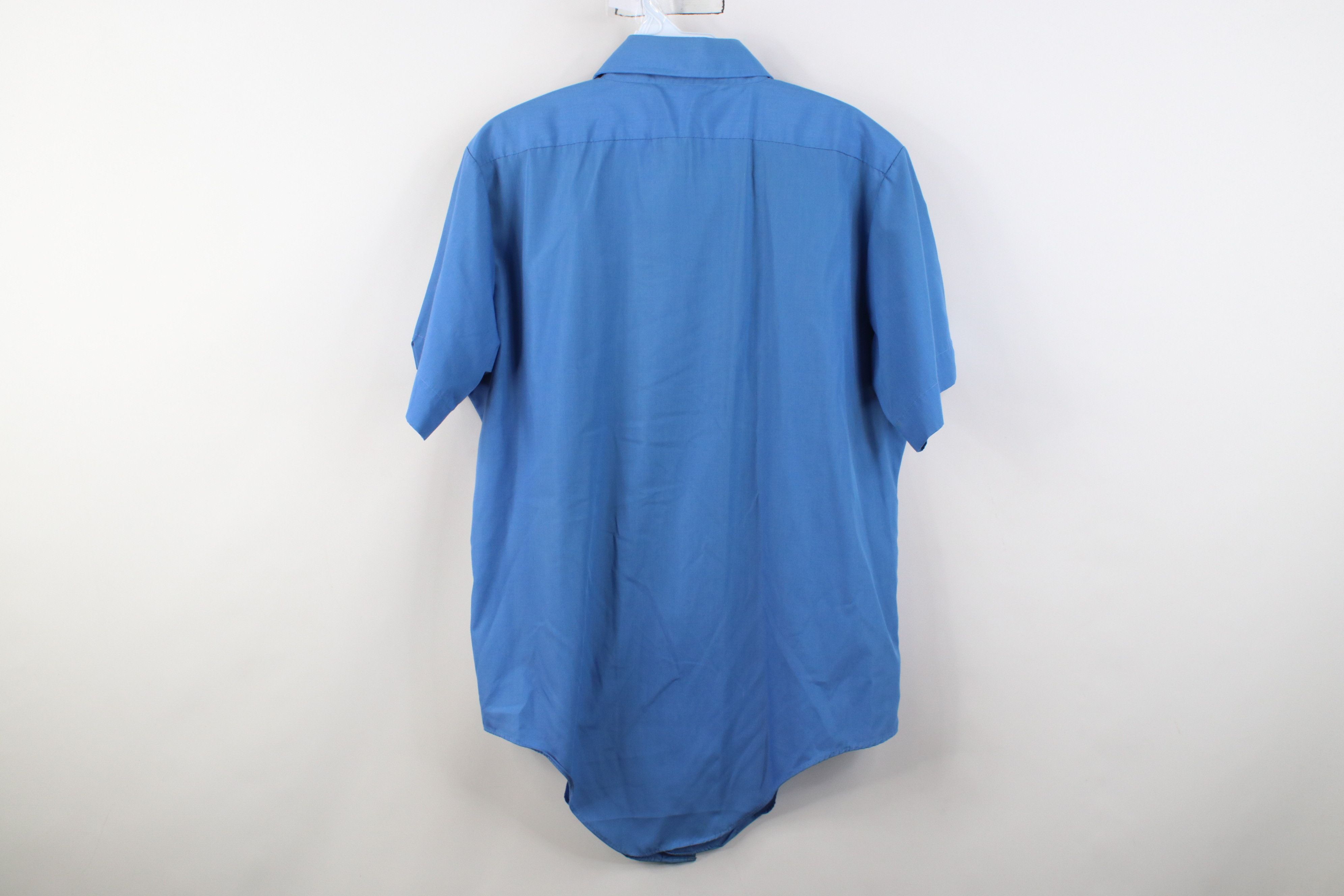 Vintage Vintage 70s Streetwear Collar Short Sleeve Button Shirt Blue Size US M / EU 48-50 / 2 - 12 Thumbnail