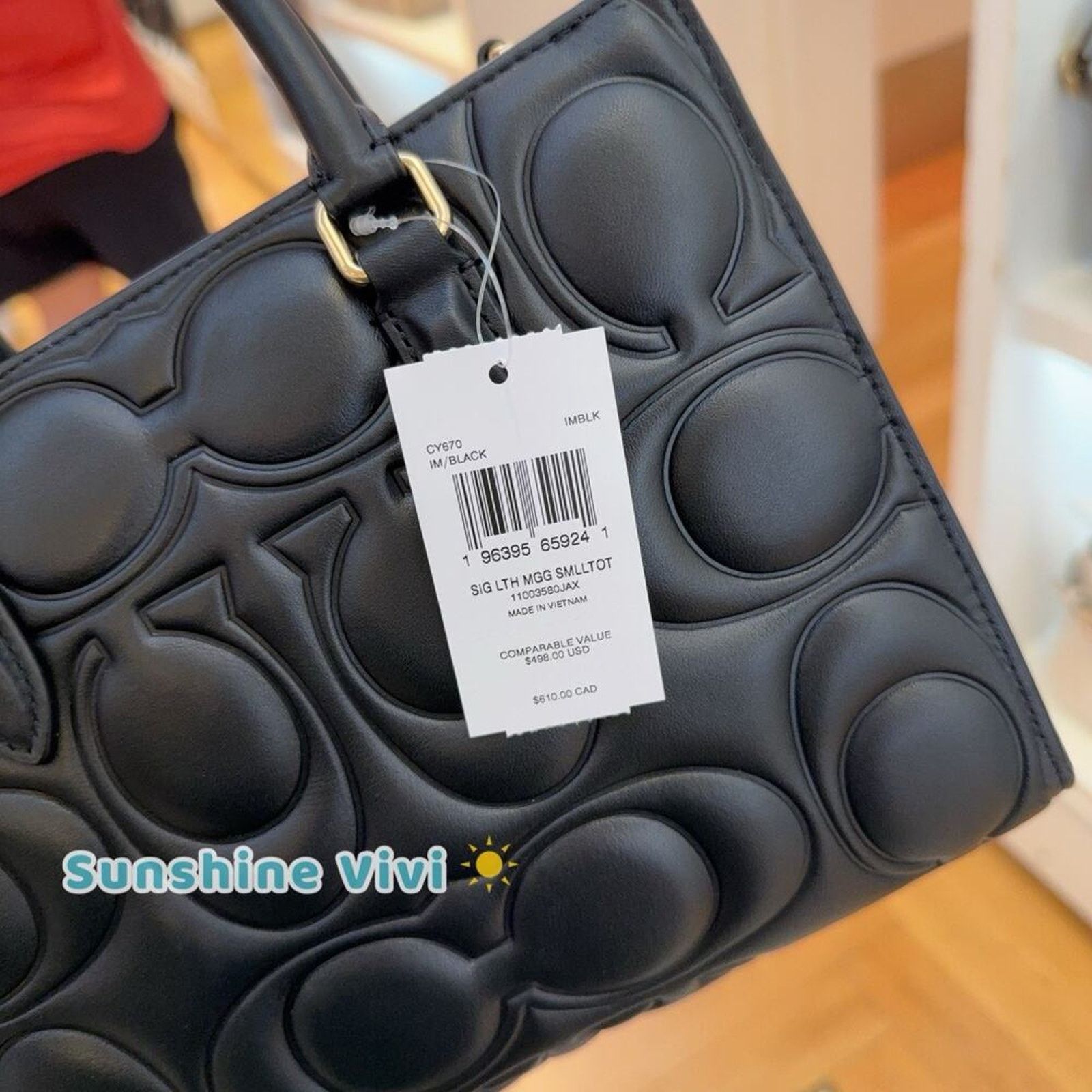 Coach NWT Coach Maggie Small Tote Bag Leather Black CY670 Size ONE SIZE - 3 Thumbnail