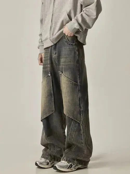 Jean Vintage Maillard Deconstructed Work Straight Leg Jeans Size US 32 / EU 48 - 3 Thumbnail