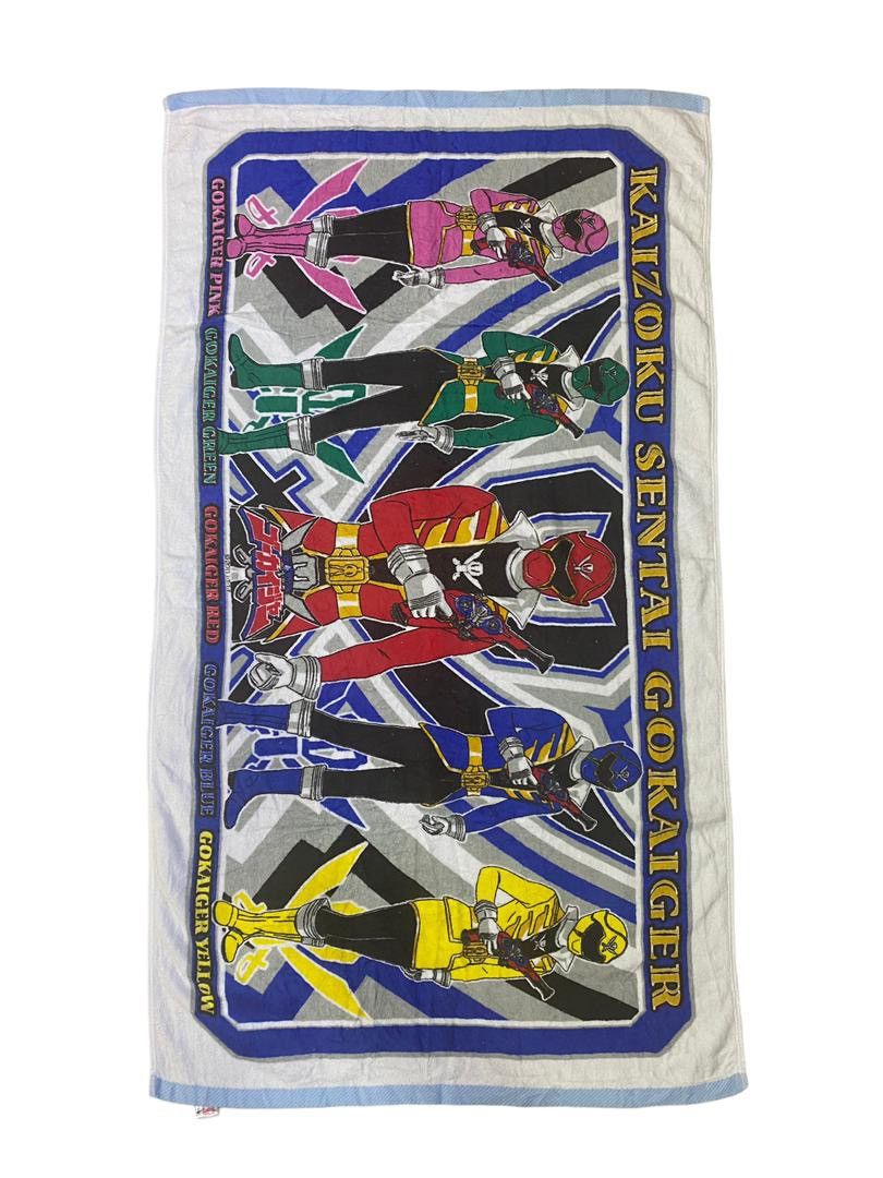 Anime × Vintage ⚡️VINTAGE KAIZOKU SENTAI GOKAIGER Bandai Japan bath Towel Size ONE SIZE - 4 Thumbnail