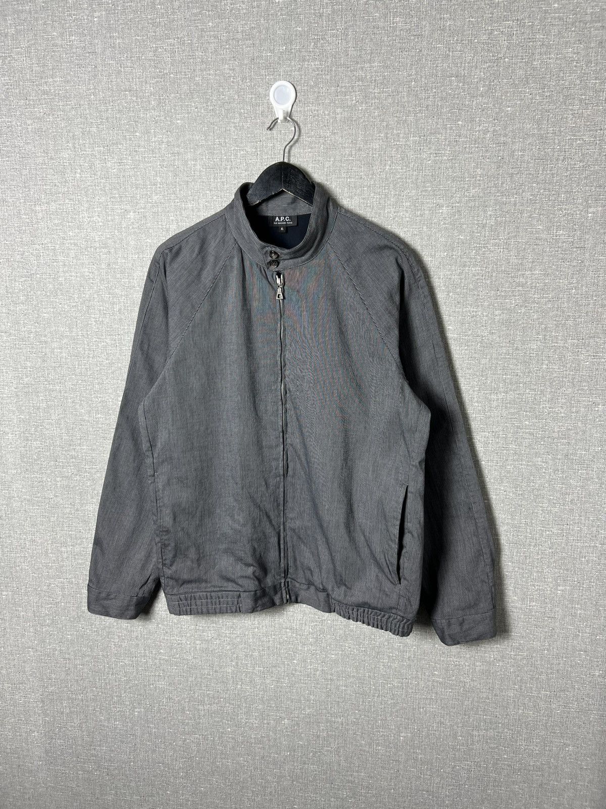 image of A P C x Vintage Rue Madame Paris Bomber Zip Jacket A. P. C in Grey, Men's (Size Large)