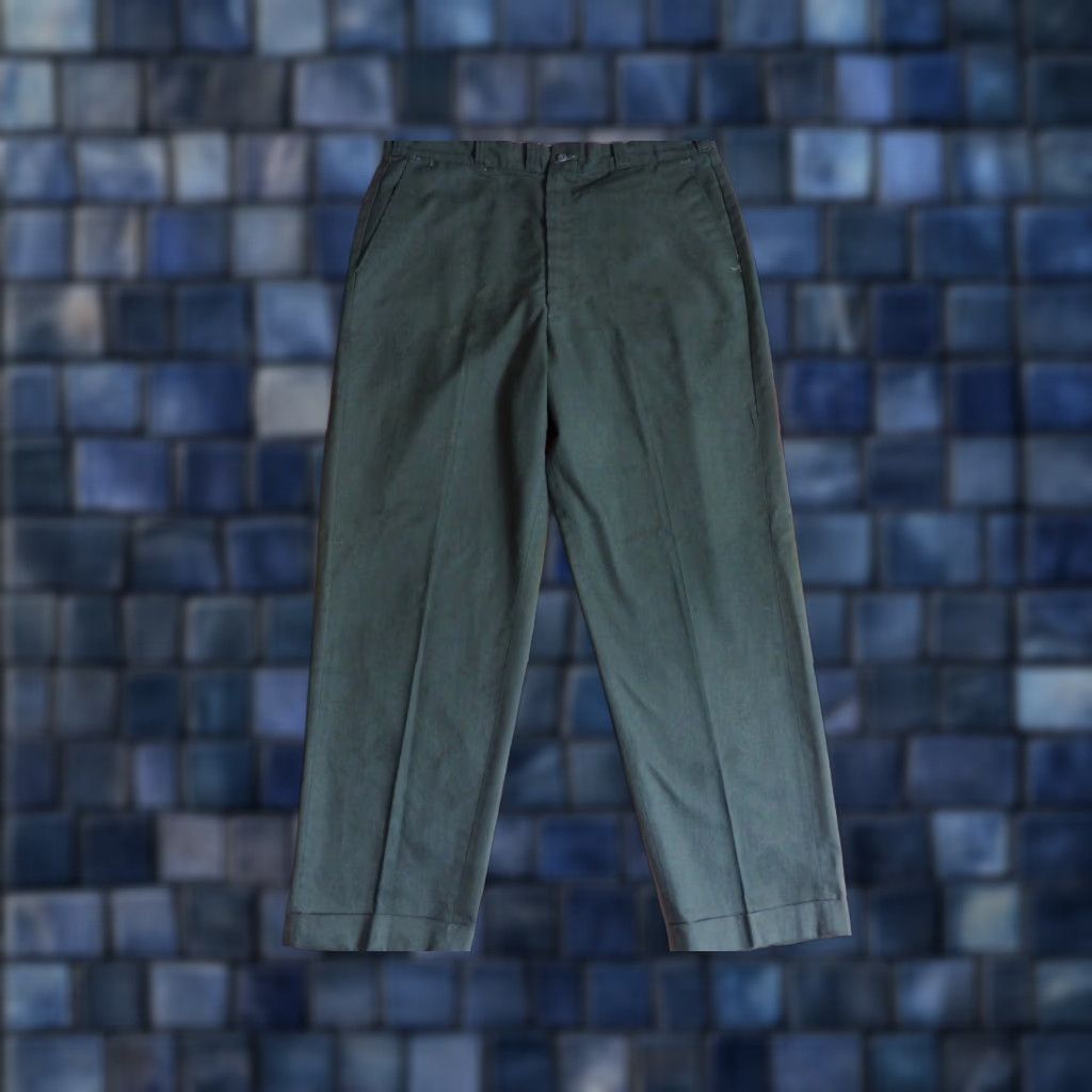 Sears VTG Sears Forest Green Chino Pants 34x29 Mens USA 70s Talon Flat Front Straight Leg Work Slacks Koratron Green 1970s Size US 34 / EU 50 - 1 Thumbnail