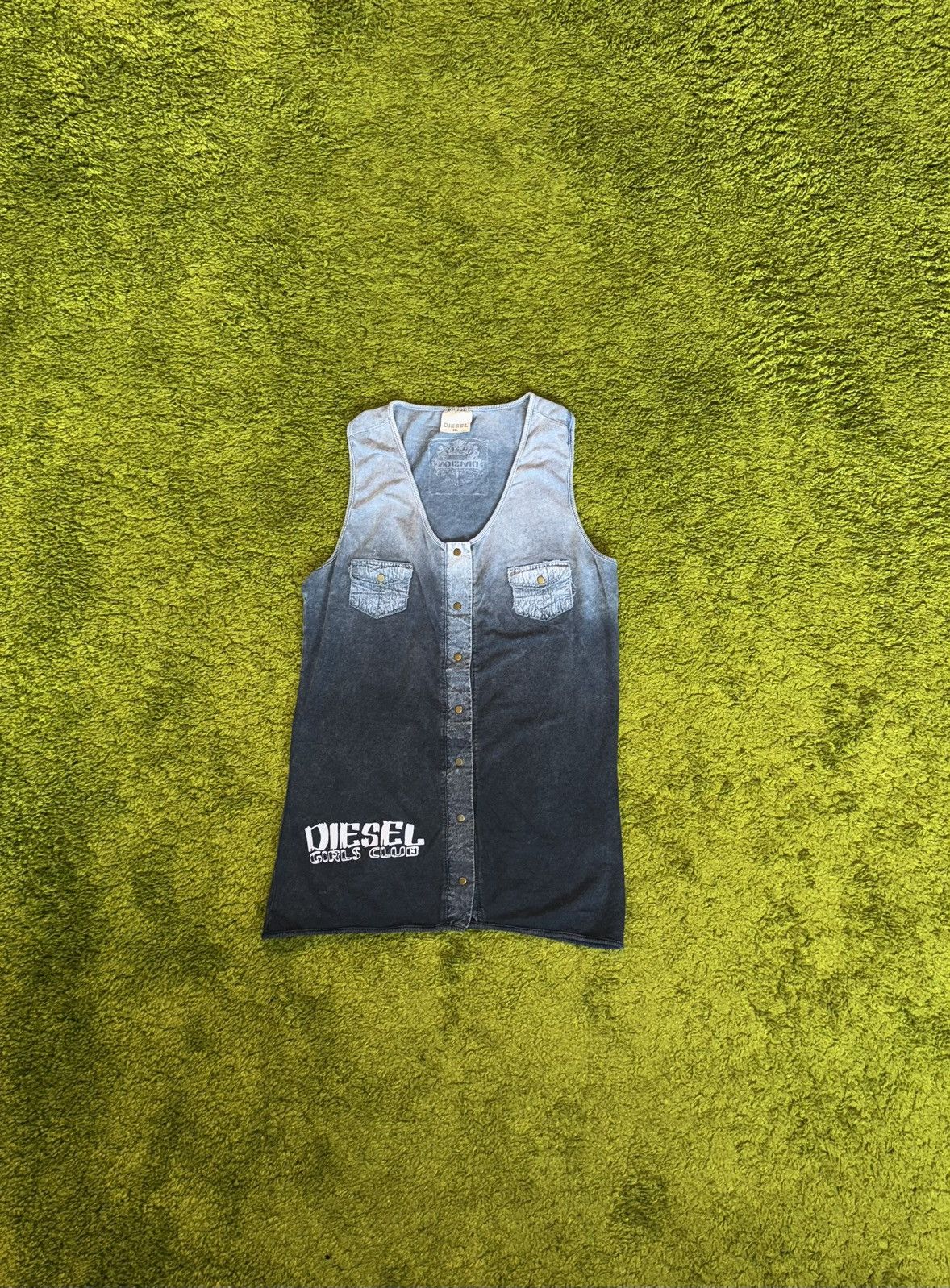 Diesel × Vintage Diesel 2000s vintage washed graphite blue Y2K tank top Size XXL / US 16-18 / IT 52-54 - 1 Thumbnail