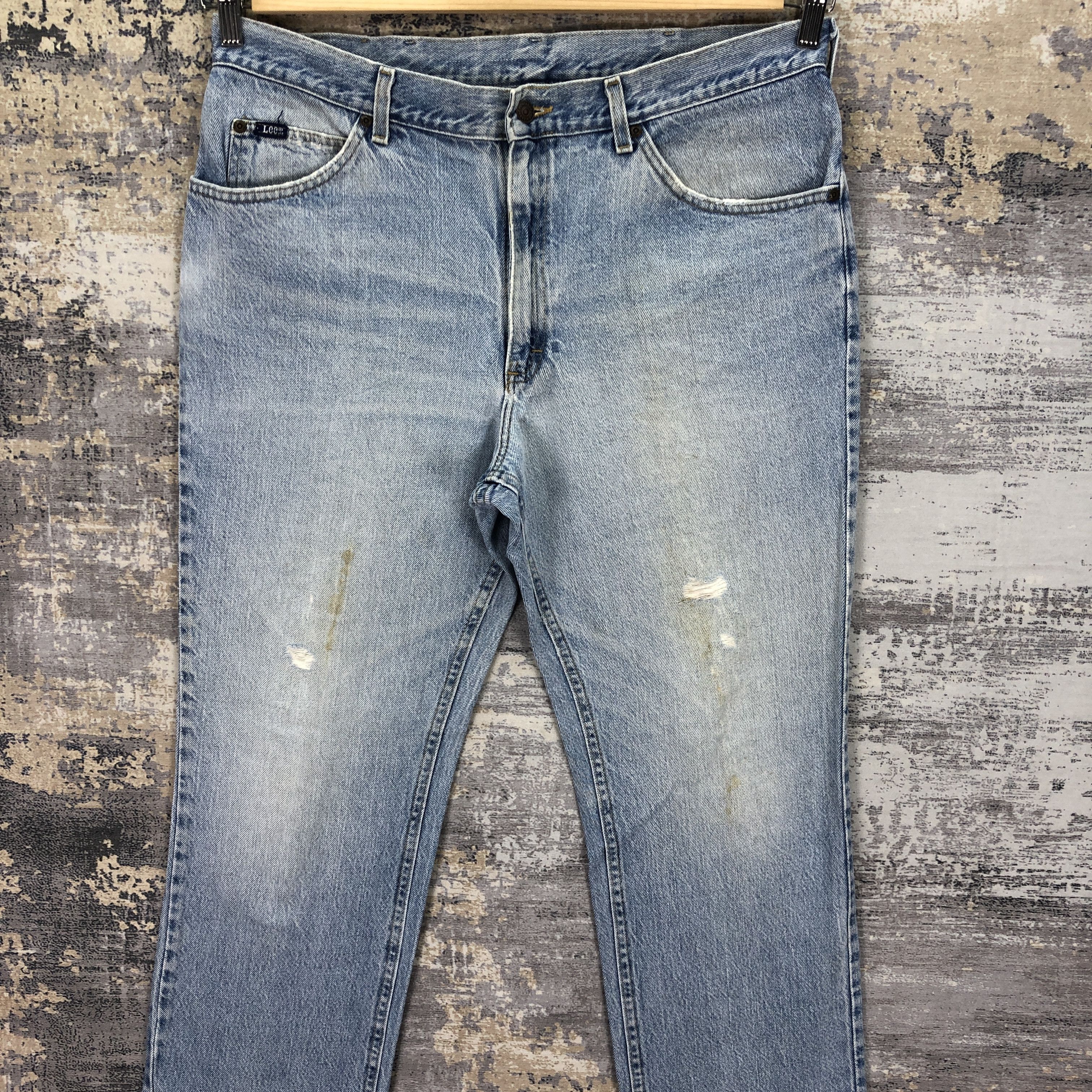Lee Vintage 90s Lee Faded Light Wash Jeans Stonewash Denim Pants Size US 36 / EU 52 - 3 Thumbnail