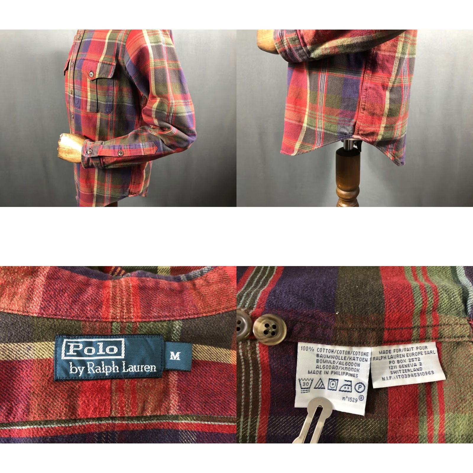 Ralph Lauren Ralph Lauren Shirt Men Multicolor Cotton Check Button-Up Long Sleeve Brushed Classic Fit Size M Size US M / EU 48-50 / 2 - 8 Thumbnail