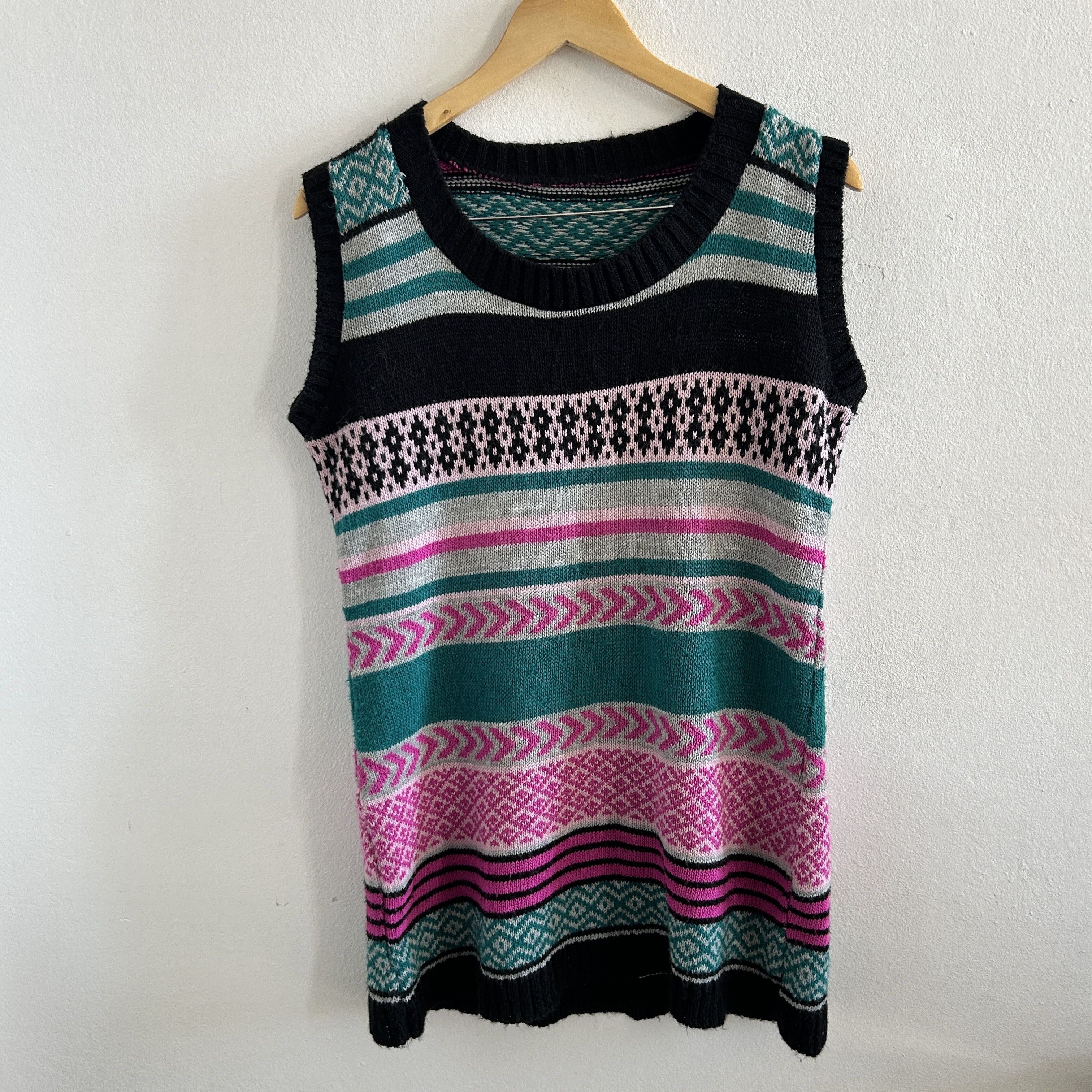 Vintage Vintage 90s Fair Isle Sweater Vest Size M / US 6-8 / IT 42-44 - 8 Thumbnail
