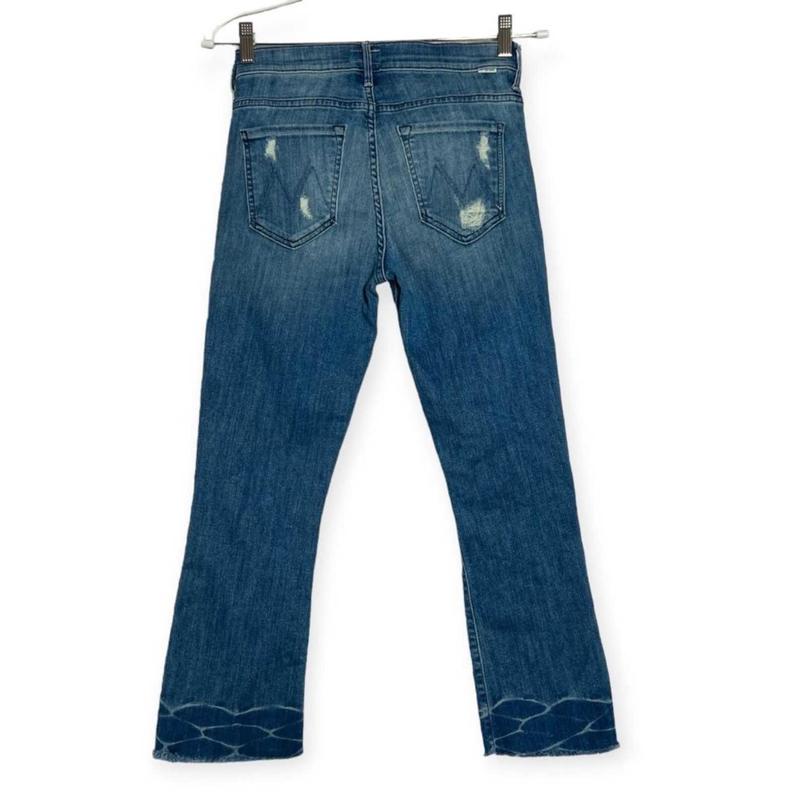 MOTHER MOTHER Insider Crop Step Fray Jeans 26 Naughty Distressed Size 26" / US 2 / IT 38 - 2 Thumbnail