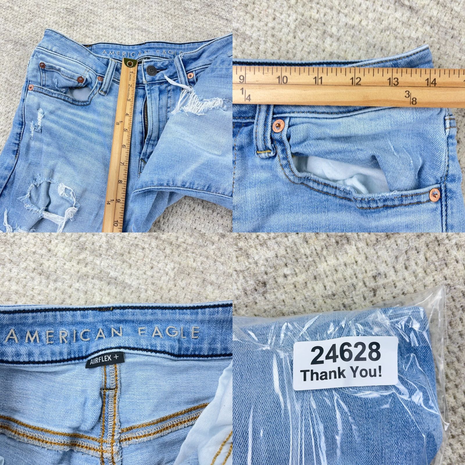 American Eagle Outfitters VINTAGE not applicable - ignore; Generate title: "American Eagle Outfitters Jeans Men 29x32 Athletic Fit Light Wash Straight Leg 5-Pocket Denim Blue" Size US 29 - 9 Thumbnail