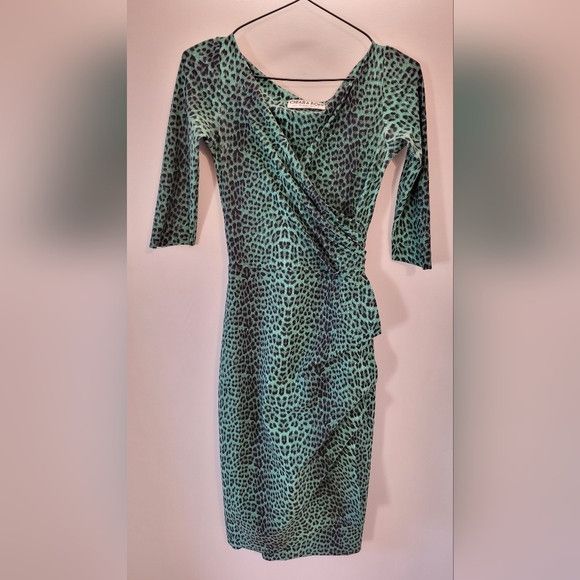 Chiara Boni Chiara Boni La Petite Robe Green Leopard Print Dress - S Size S / US 4 / IT 40 - 3 Thumbnail