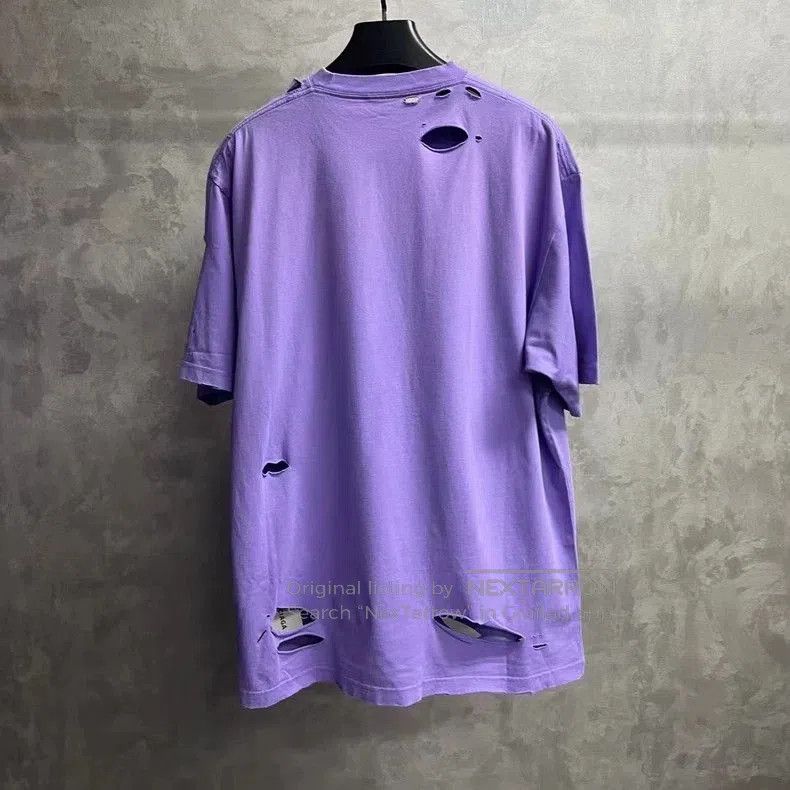 Balenciaga Balenciaga Lavender Logo Print Short Sleeve. Size US XS / EU 42 / 0 - 2 Thumbnail