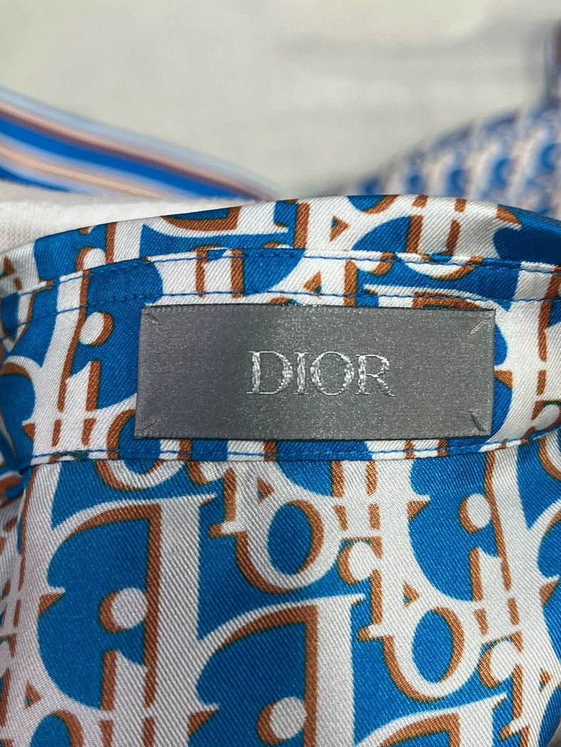 Dior Dior Size41 Blue silk old flower full-print short-sleeved s Size US XS / EU 42 / 0 - 3 Thumbnail