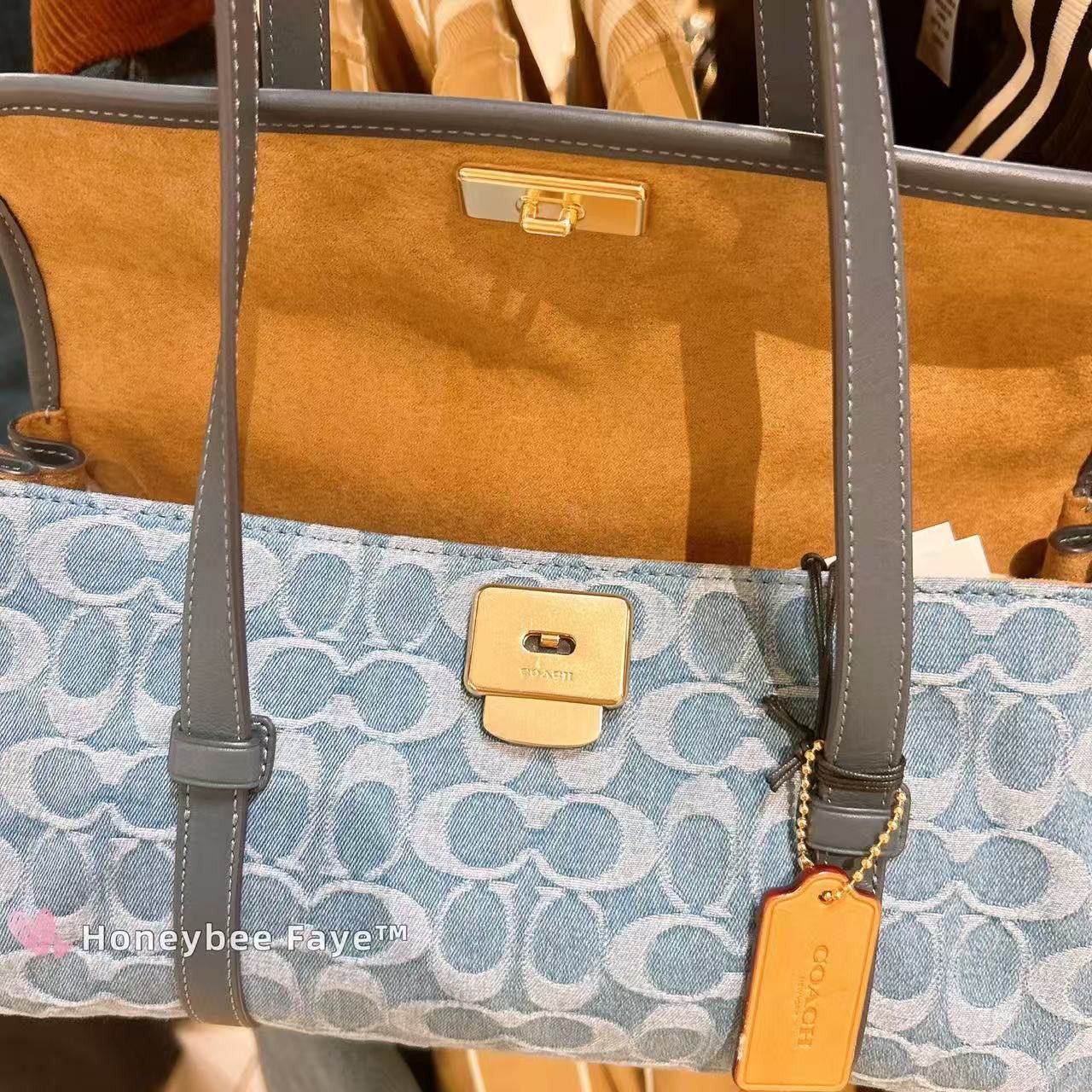Coach Bridget Flap Shoulder Bag In Signature Denim CDE94 Size ONE SIZE - 5 Thumbnail