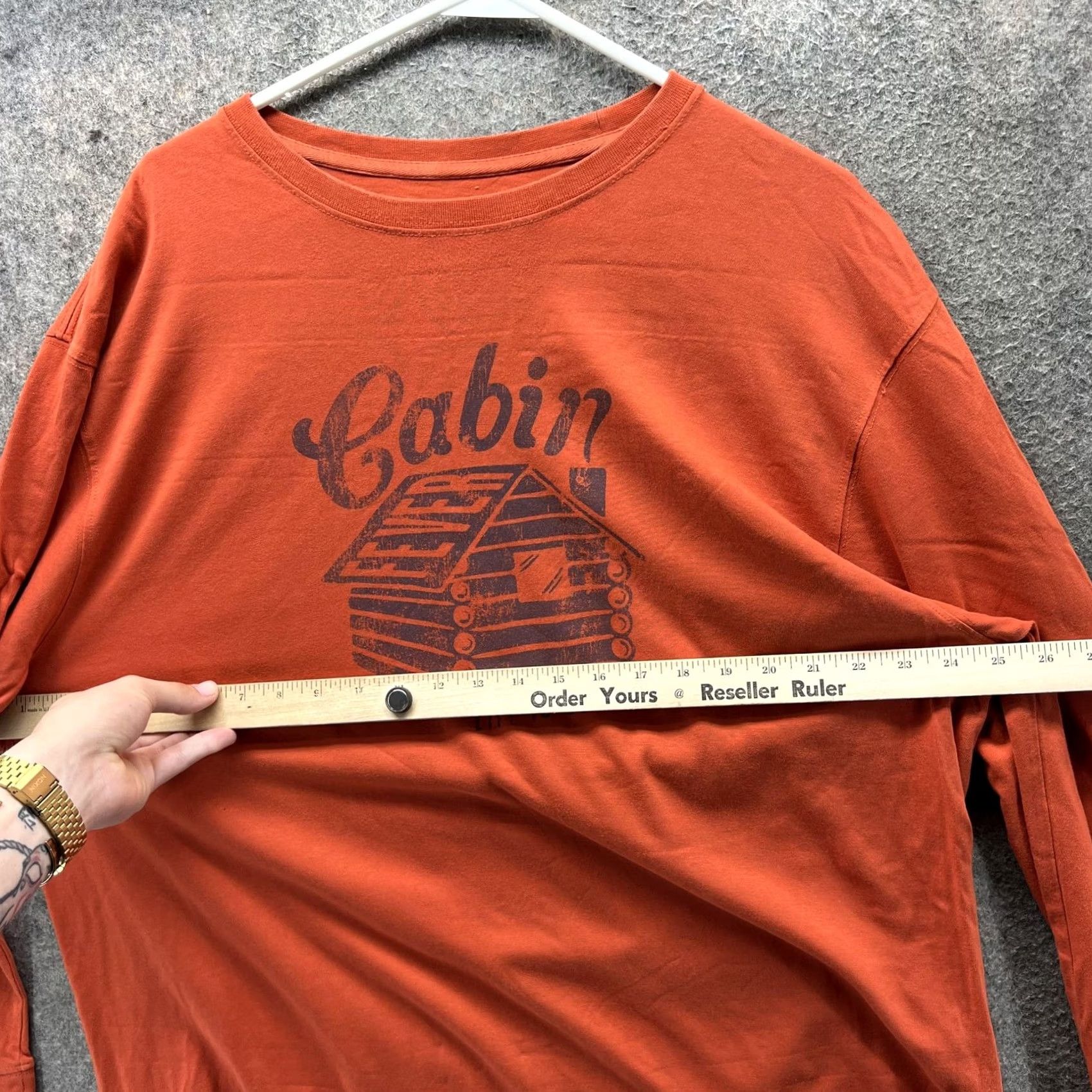 Life is Good Life Is Good Shirt Mens XL Orange Cabin Graphic Long Sleeve Cotton Casual Size US XL / EU 56 / 4 - 6 Thumbnail